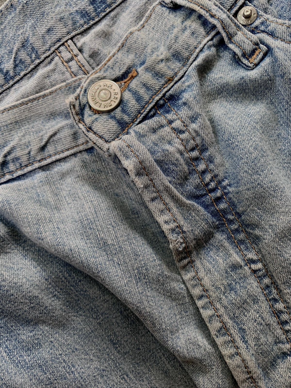 RRL Ralph Lauren FREE TAX! RRL Distressed Wash Denim Jeans Size US 34 / EU 50 - 10 Thumbnail