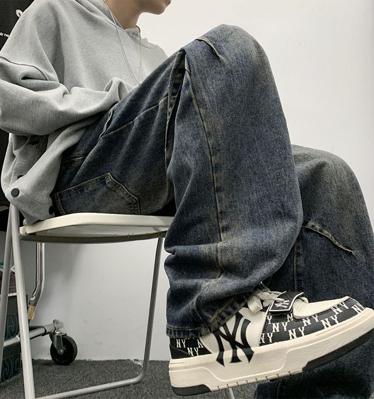 Japanese Brand Retro washed loose fitting straight leg jeans Size US 32 / EU 48 - 4 Thumbnail