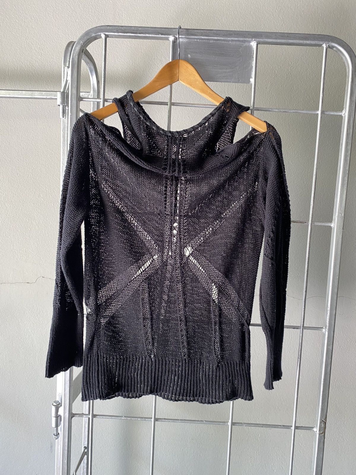 Diesel DIESEL Black Knit Cold-Shoulder Top Size M / US 6-8 / IT 42-44 - 3 Thumbnail