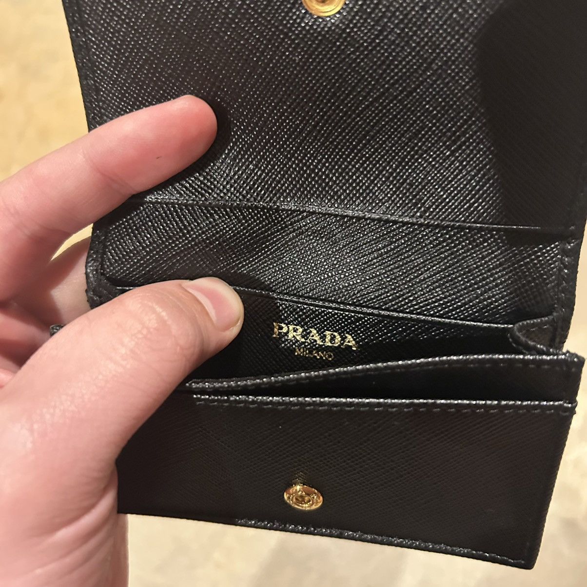Designer × Prada Brand New Prada Saffiano Leather Card Holder Nero Black Size ONE SIZE - 13 Thumbnail