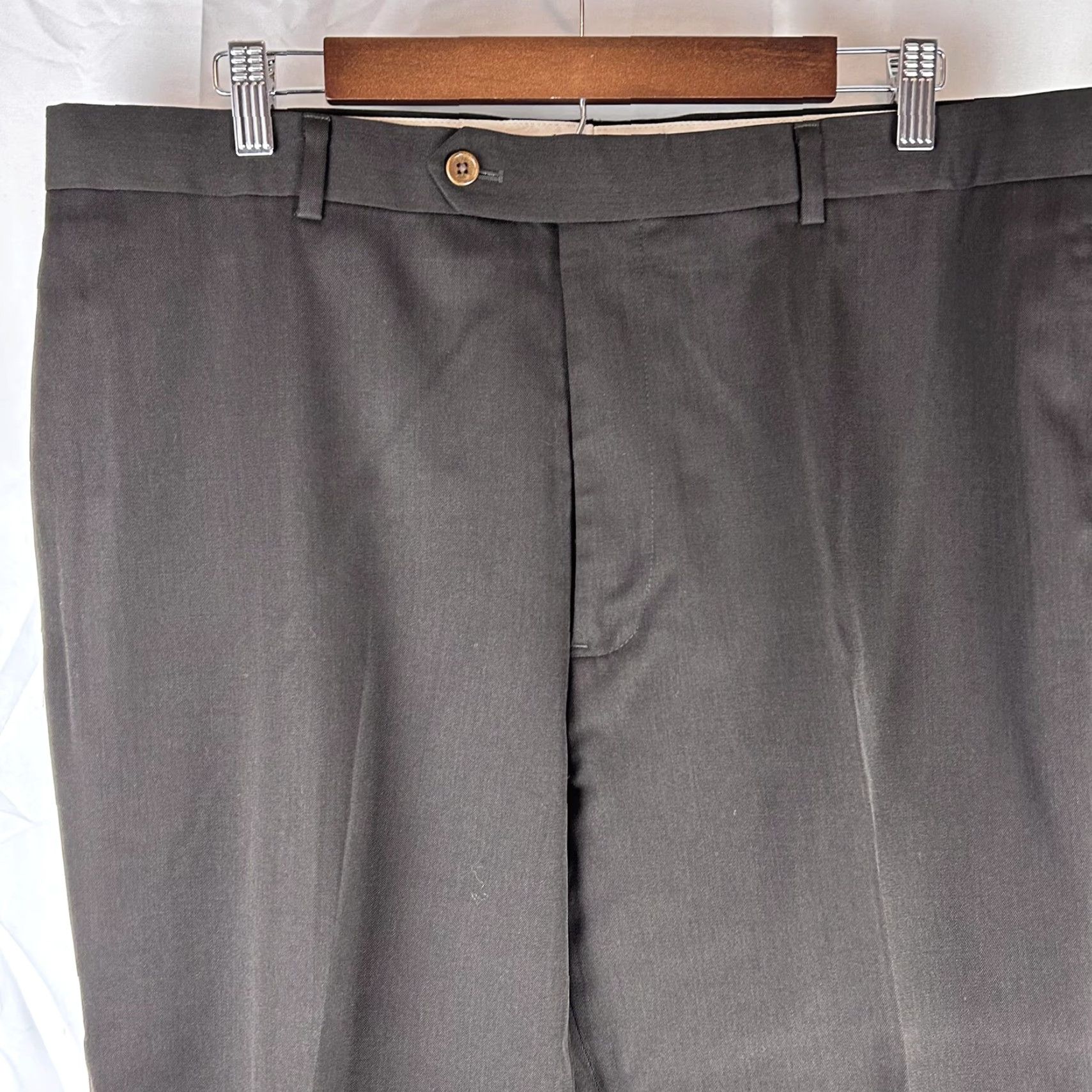 Brooks Brothers Brooks Brothers Madison 1818 Dress Pants Mens 38x29 Brown Wool Cuffed Flat Front Pockets Classic Straight Zip Front Trousers Size US 38 / EU 54 - 2 Thumbnail