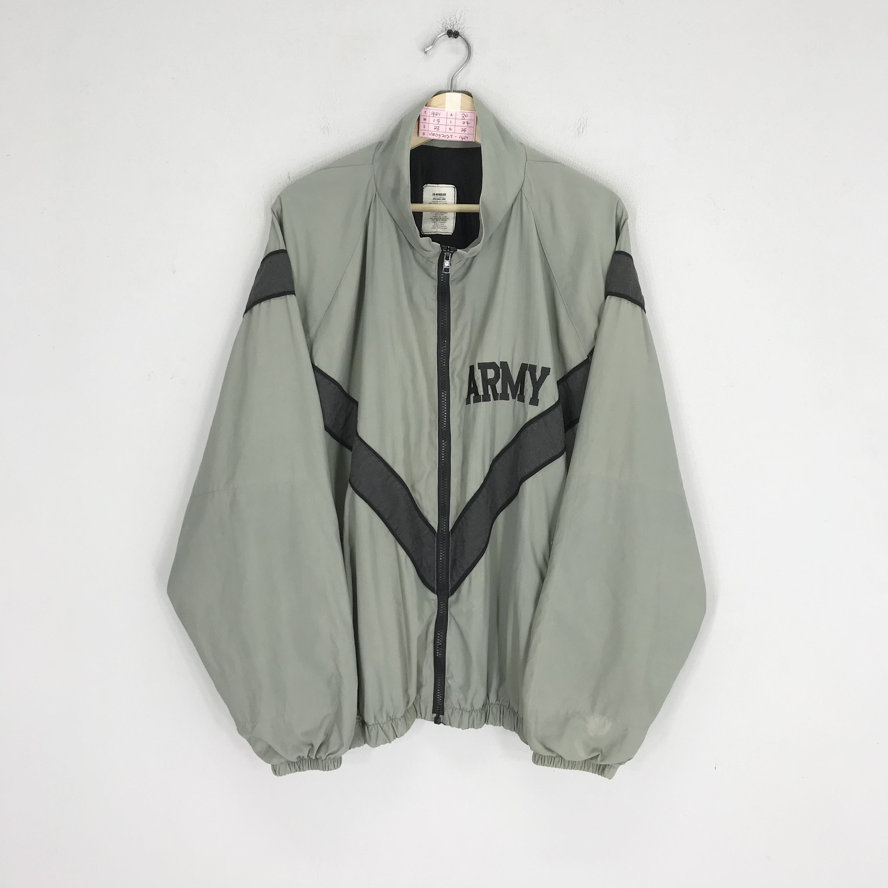 Vintage United States Army Light Jacket Zipper Embroidered