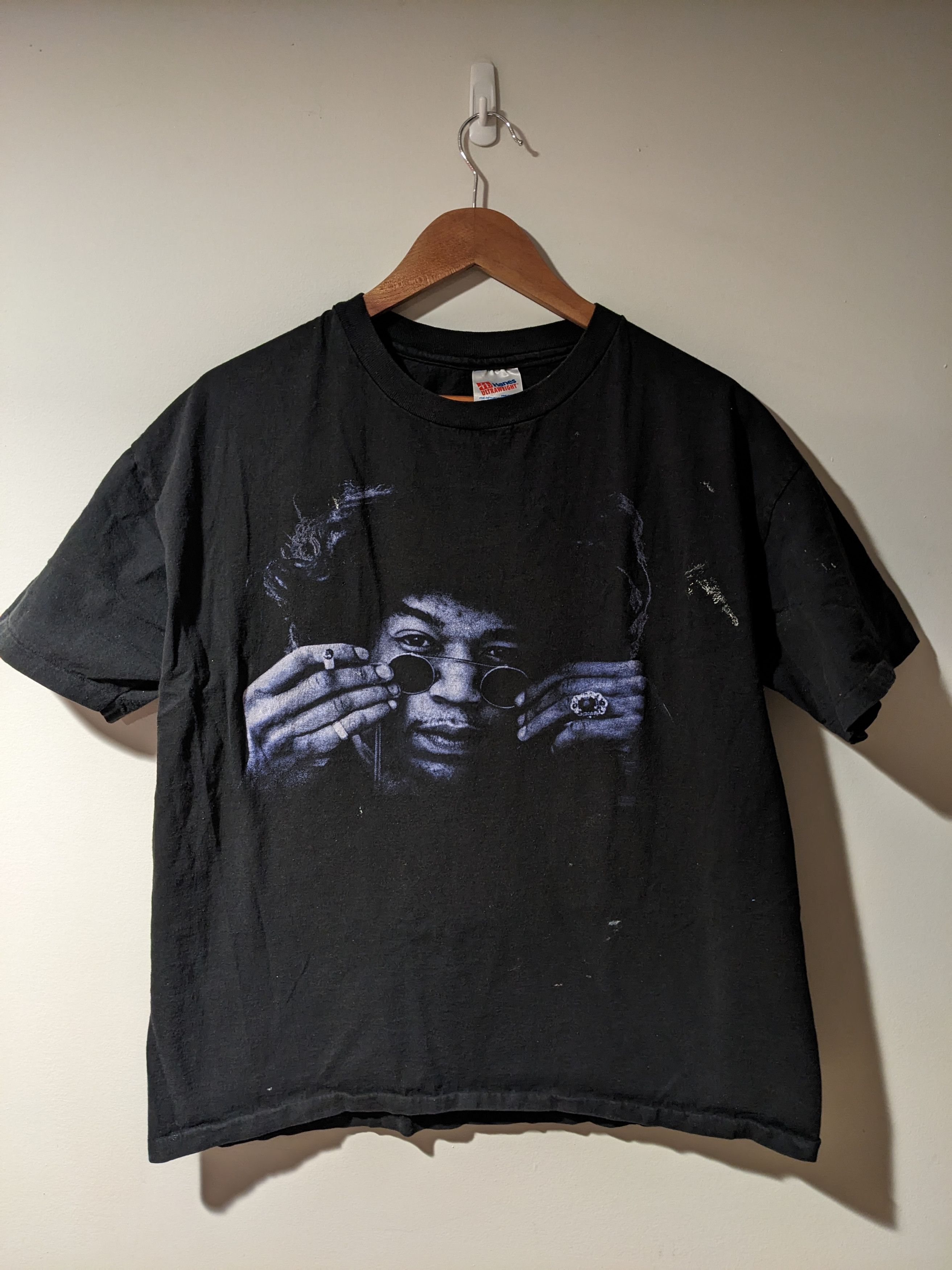Jimi Hendrix × Vintage Vintage 90s Jimmy Hendrix Purple Haze Black X-Large T-Shirt Size US XL / EU 56 / 4 - 1 Thumbnail