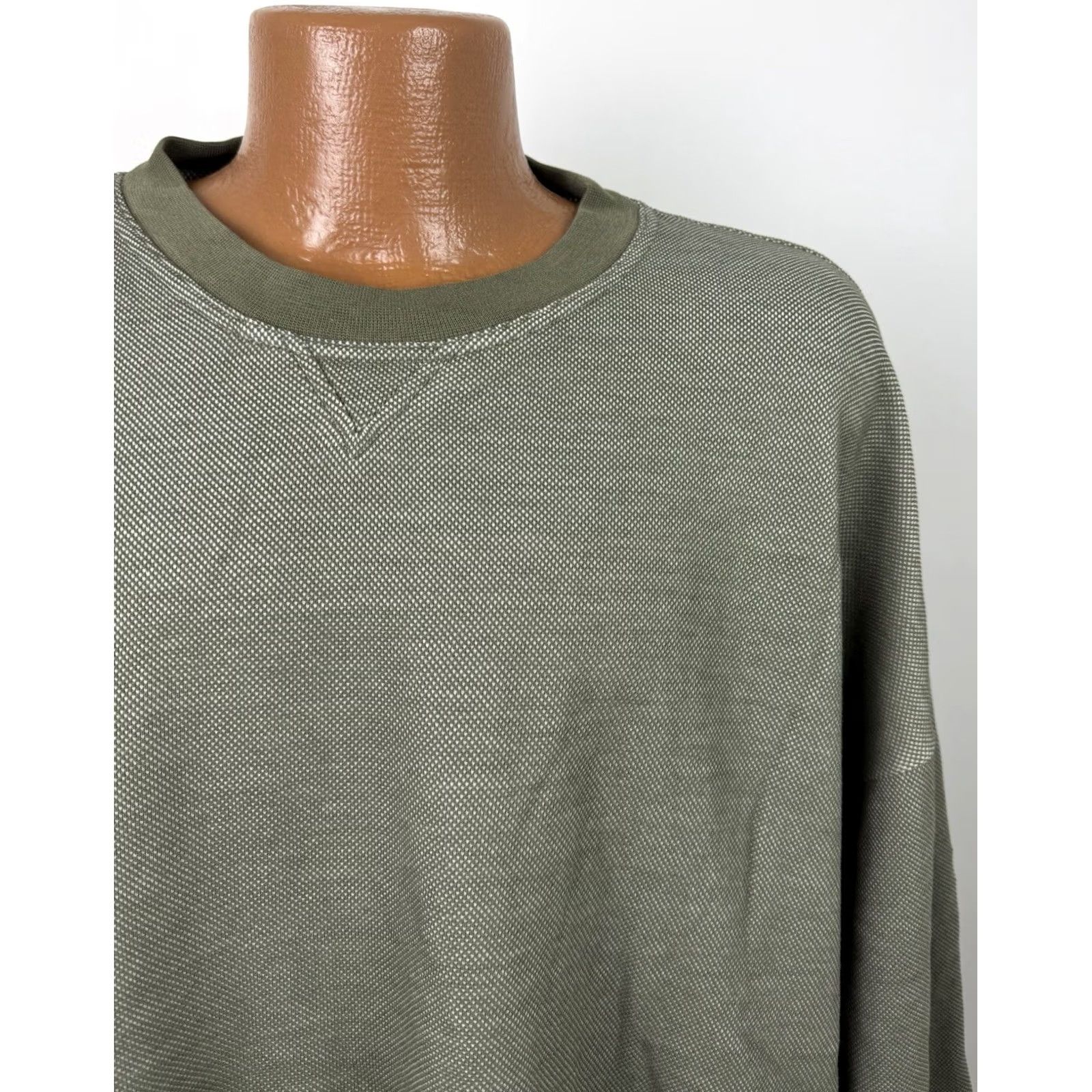 Van Heusen VINTAGE Van Heusen Pique Knit Sweatshirt Mens XL Green Crewneck Pockets Golf 90s Retro Size US XL / EU 56 / 4 - 4 Thumbnail
