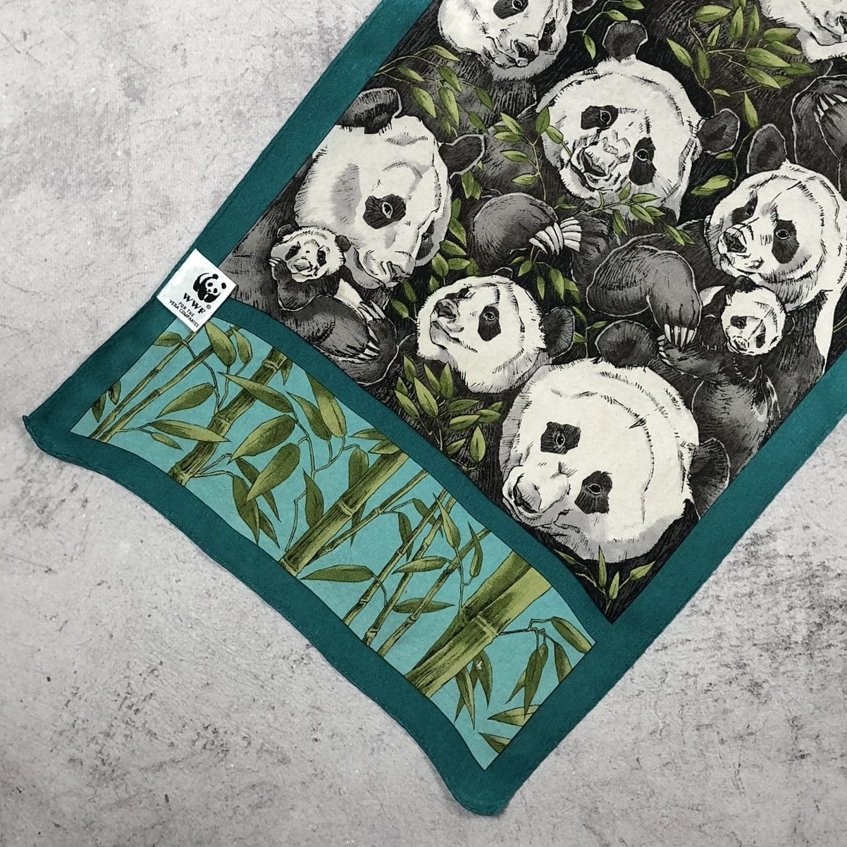 WWF 90s WWF Silk Japan Vera Companies Panda Scarf Wrap Size ONE SIZE - 6 Thumbnail