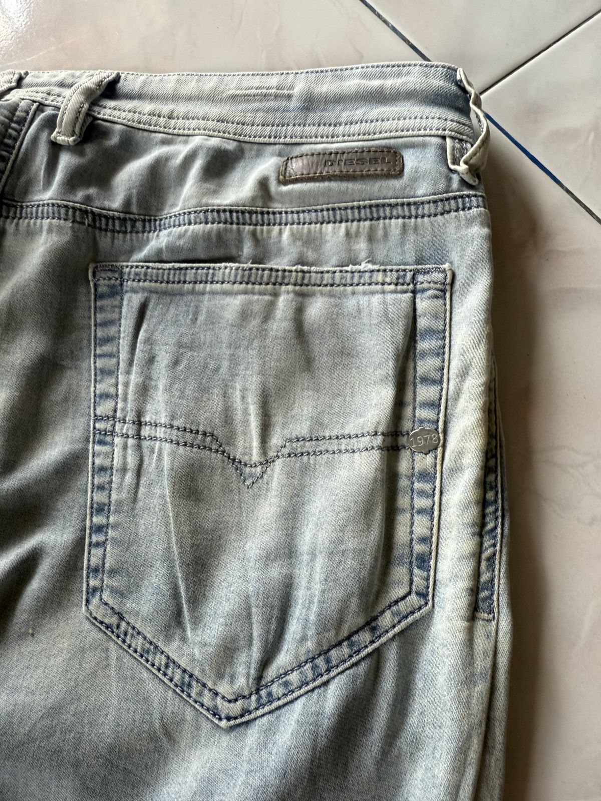 Diesel × Vintage 2000s Diesel Narrot Dr-Ne Denim Hybrid Sweatpants Size US 31 - 15 Thumbnail