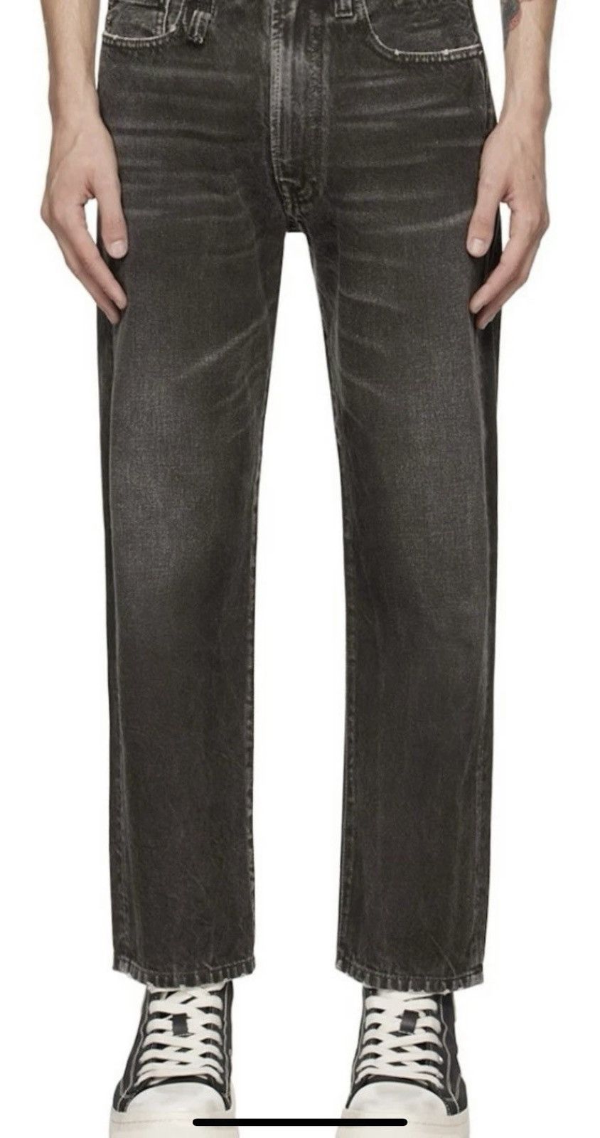 R13 R13 Boyfriend Jeans, Mud Grey Size US 33 - 1 Thumbnail