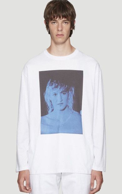 Pre-owned Raf Simons Og Vintage  Aw19 Blue Velvet Long Sleeve Tee