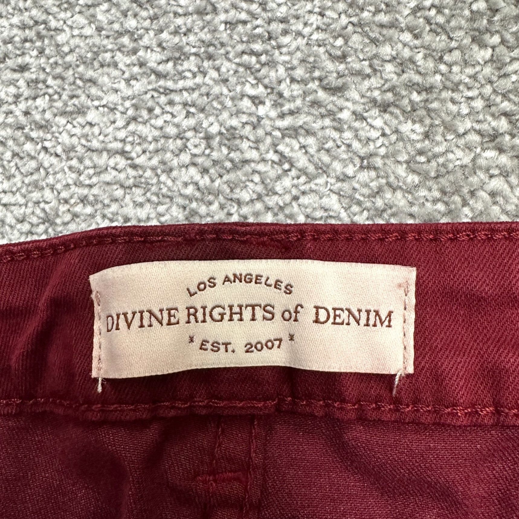 Vintage Divine Rights Of Denim Jeans Ankle Crop Womens 29 Red Cabernet Mid Rise 30x27 Size 29" - 5 Thumbnail