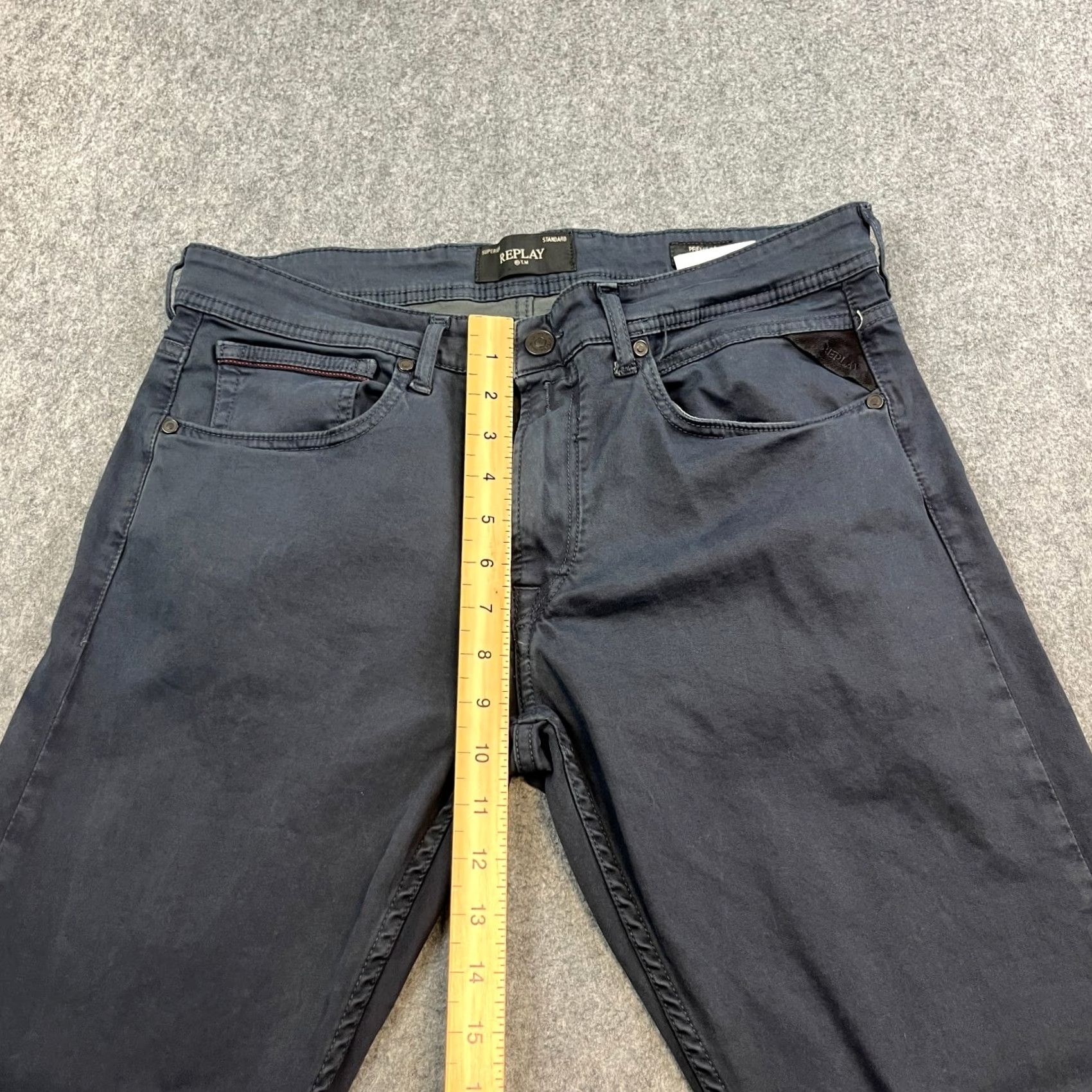 Replay Replay Chino Trousers Pants Slim Tapered Fit 33 Navy Blue Stretch Preppy Men’s Size US 33 - 5 Thumbnail