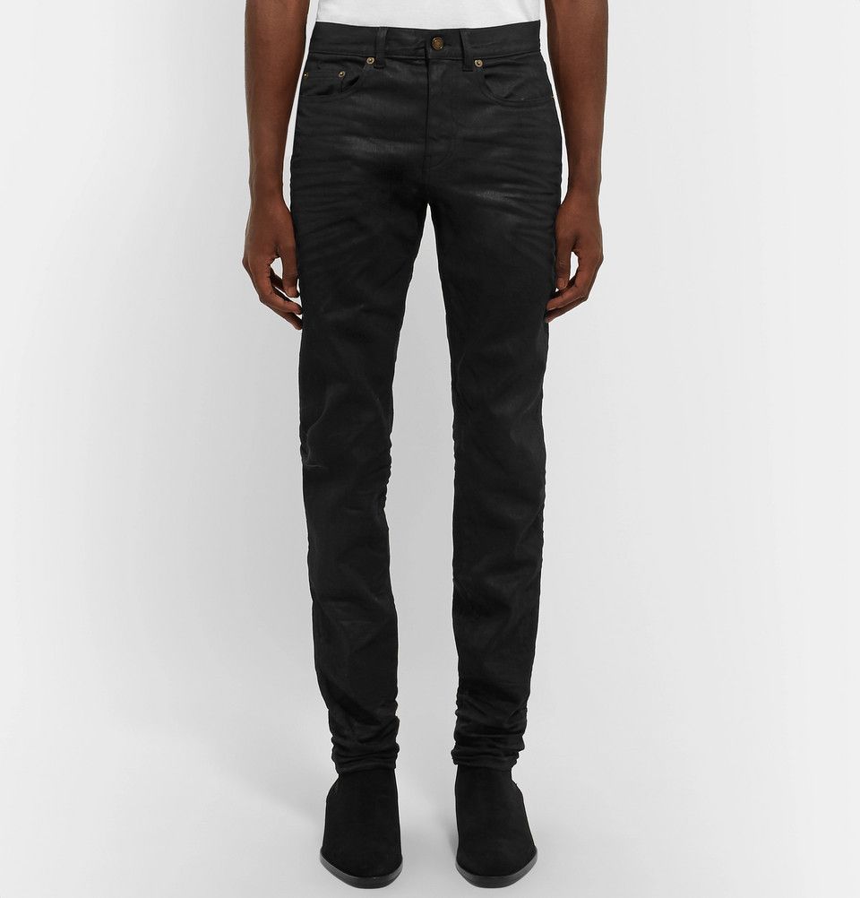 Saint Laurent D02 Jeans -- Coated Black Denim