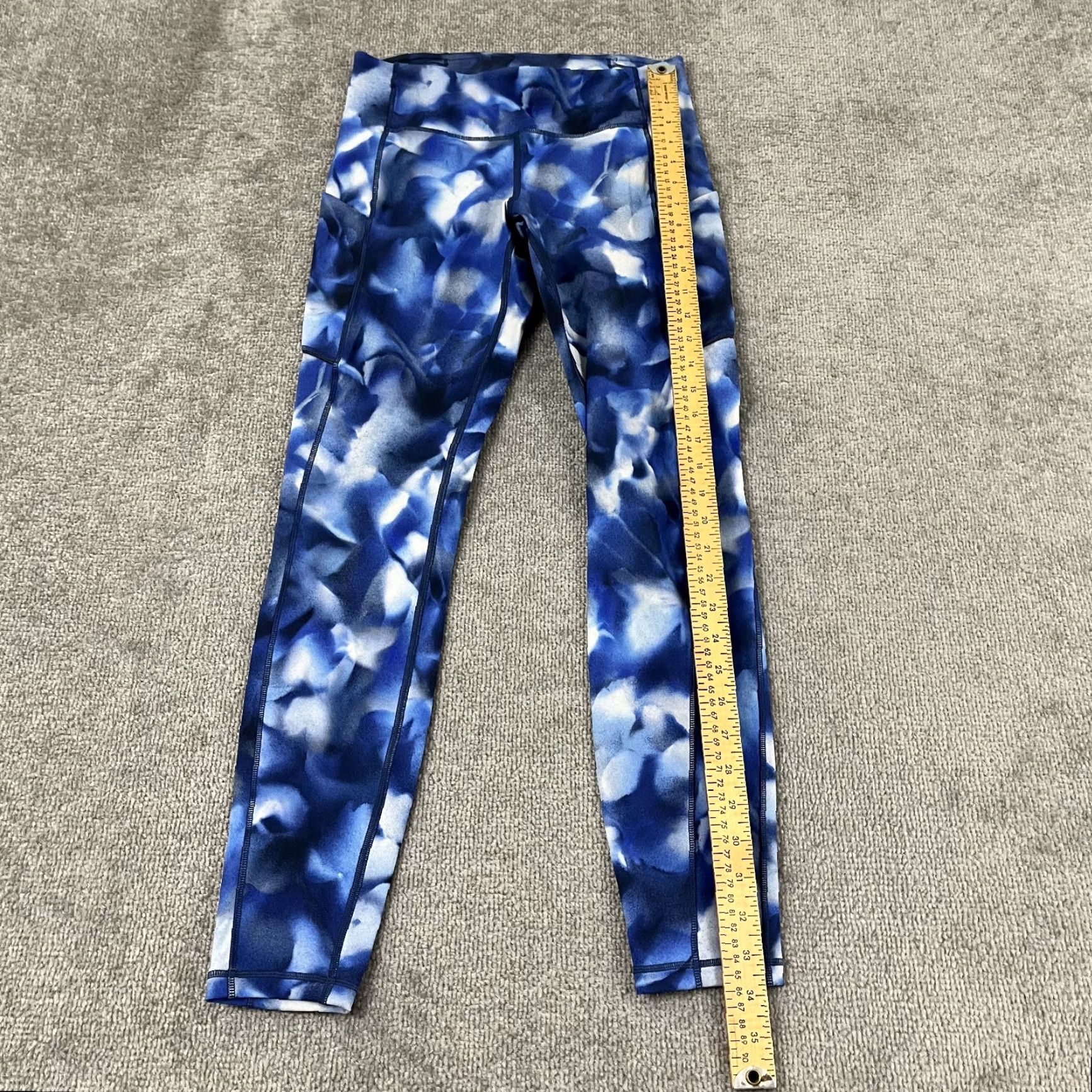 Lululemon LULULEMON Speed Up Tight Leggings Womens Size 6 x 28" Blush Blossom Blue White Gym Yoga Size 28" / US 6 / IT 42 - 6 Thumbnail
