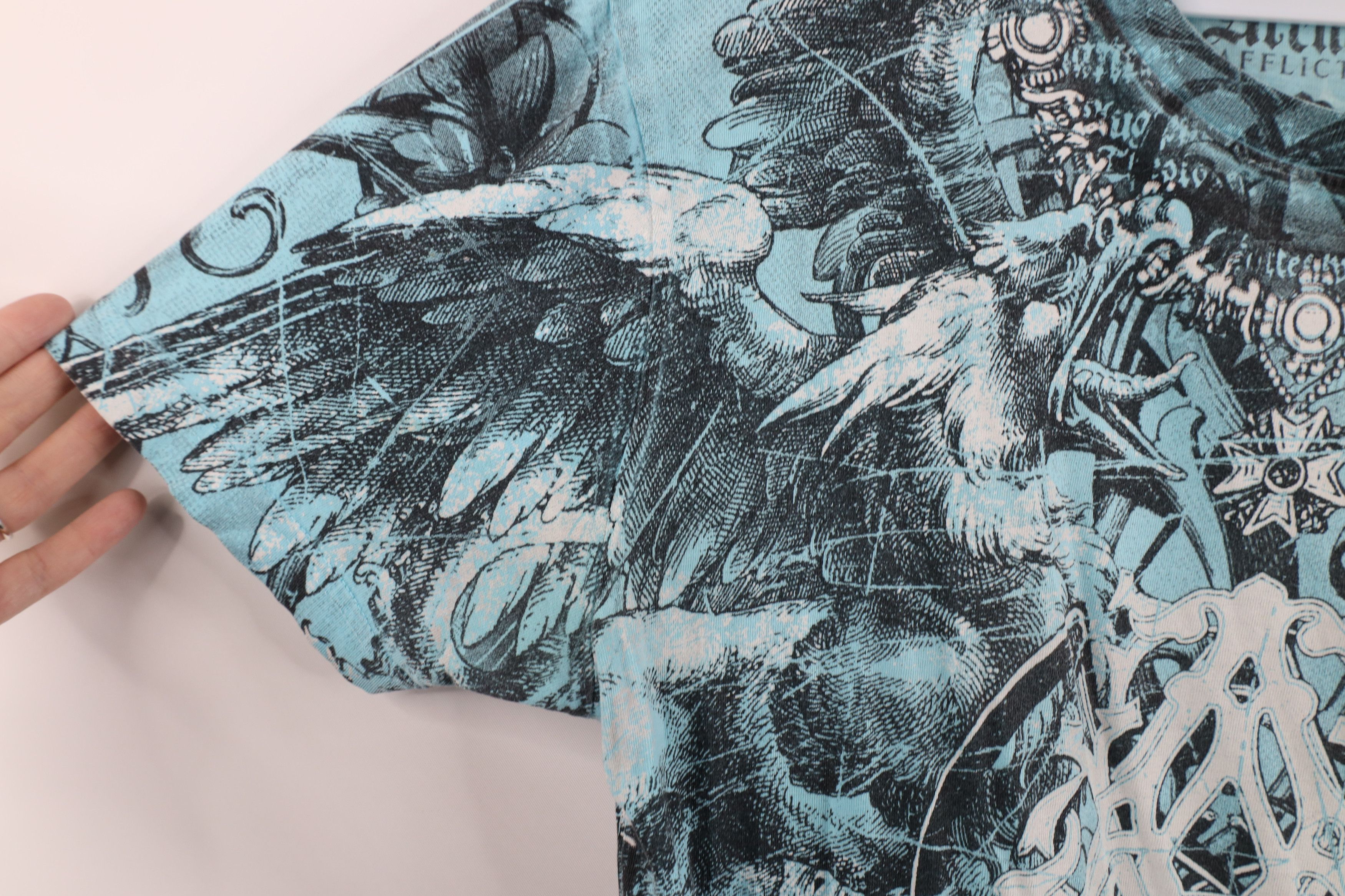 Affliction × Vintage Vintage Y2K Affliction Eagle Tribal T-Shirt Blue USA Size US M / EU 48-50 / 2 - 6 Thumbnail