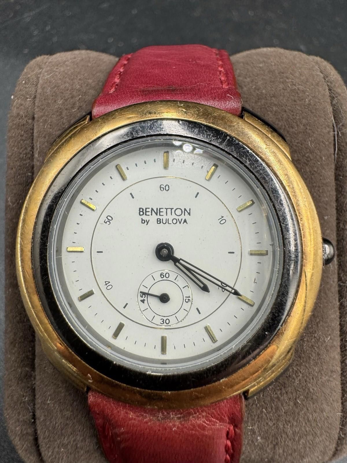 Bulova Vintage Benetton by Bulova Tachymeter Watch Red Velvet Strap Size ONE SIZE - 2 Thumbnail