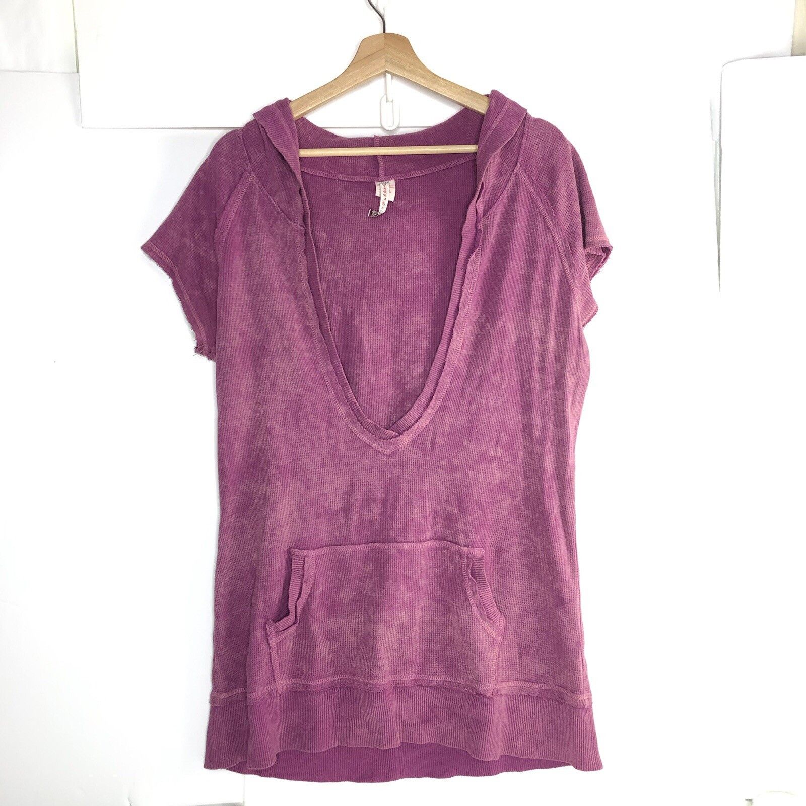 Other THREADS Y2K Short Sleeves Hoodie Shirt Top Hooded Plum Raw Size XL / US 12-14 / IT 48-50 - 1 Thumbnail