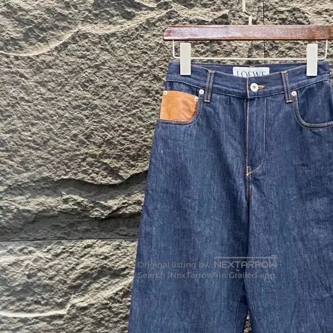 Loewe LOEWE Solid Cuffed Hem Straight Jeans Women. Size 31" - 3 Thumbnail