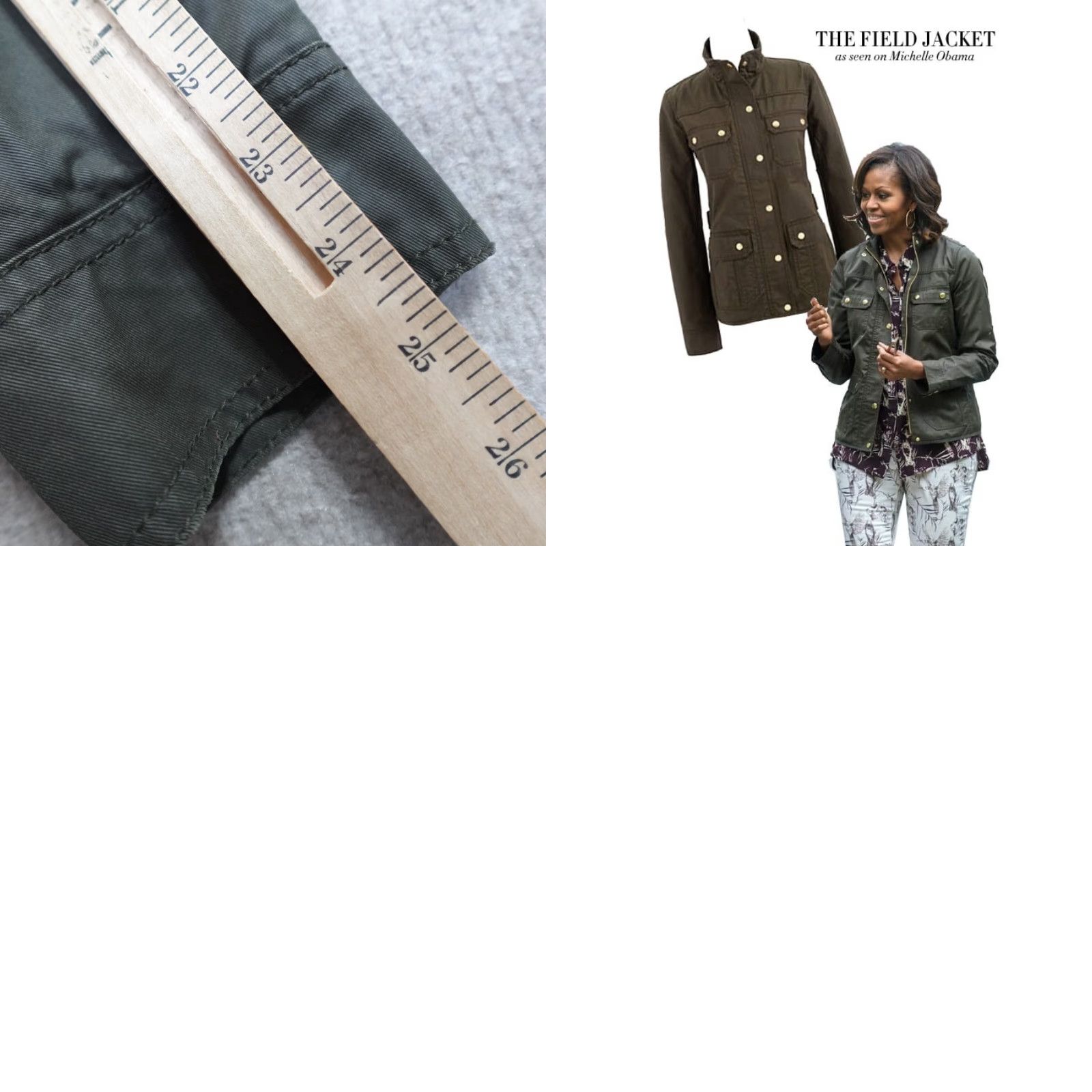 J.Crew J.CREW Women's Field Jacket M Green Storm Canvas Wool Waxed Military Coat Black? Size M / US 6-8 / IT 42-44 - 8 Thumbnail