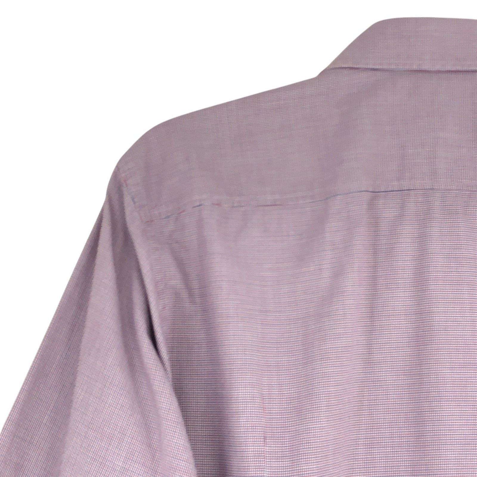 Hugo Boss Hugo Boss Dress Shirt 5.5 39 Slim Fit Purple Micro Check Size US M / EU 48-50 / 2 - 13 Thumbnail