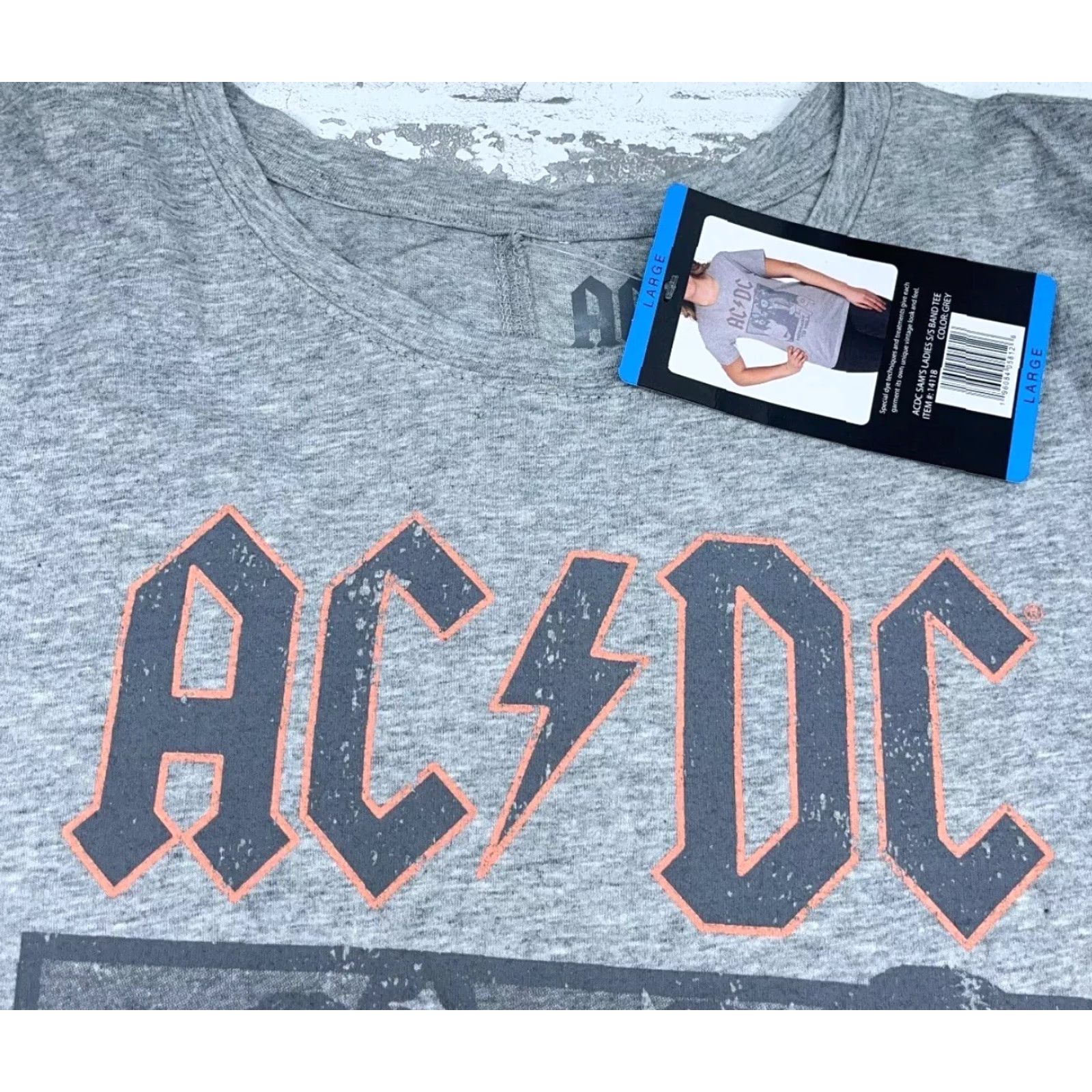 Etro AC DC Shirt Women Large Gray Tee Highway To Hell 79 Tour Retro Faded Ladies Top Size L / US 10 / IT 46 - 4 Thumbnail