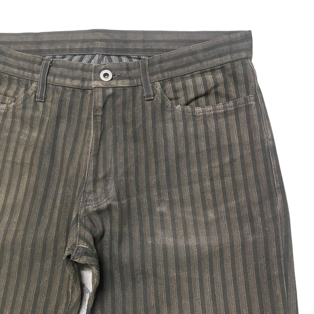 Japanese Brand RUPERT EDGE Striped Brown Flare Jeans Size US 32 / EU 48 - 5 Thumbnail