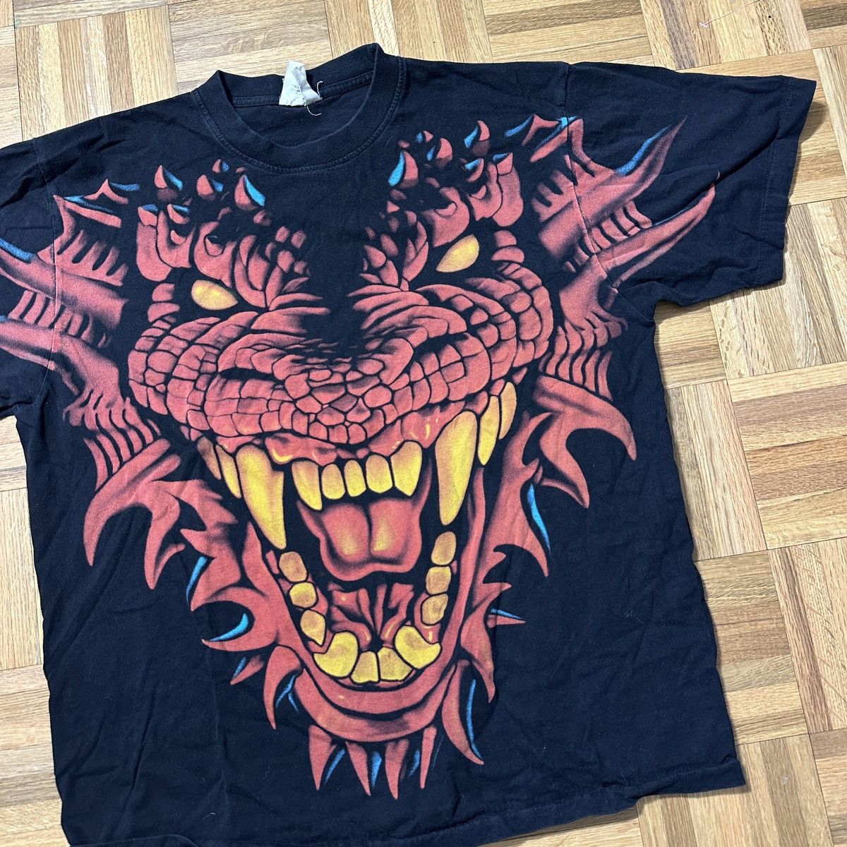Vintage Vintage Dragon allover print tee Size US XL / EU 56 / 4 - 3 Thumbnail
