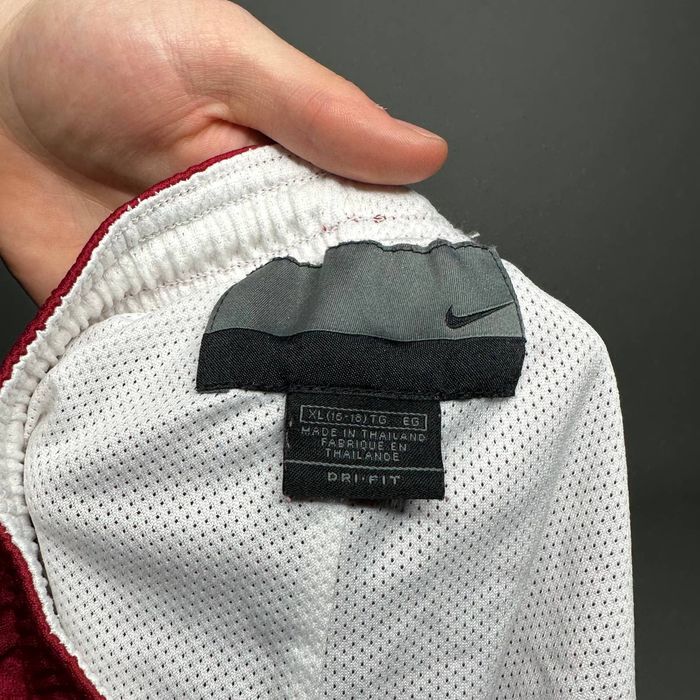 Nike Vintage Nike Soccer Shorts Wine Red White Swoosh Silver Y2K | Grailed