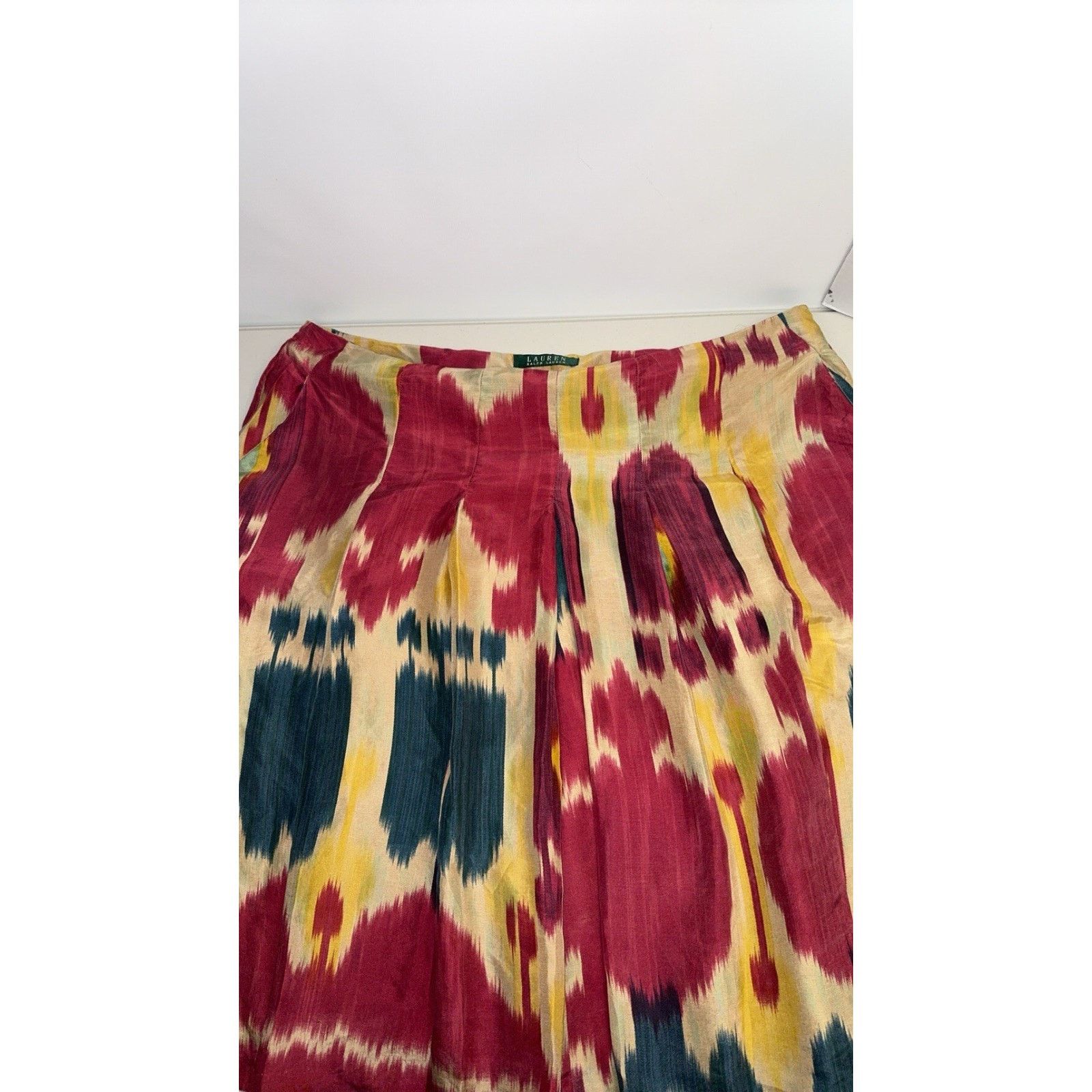 Ralph Lauren RalphLaurenWomensSkirt Watercolor MaroonPocketSkirt Size 14 Size 36" / US 14 / IT 50 - 9 Thumbnail