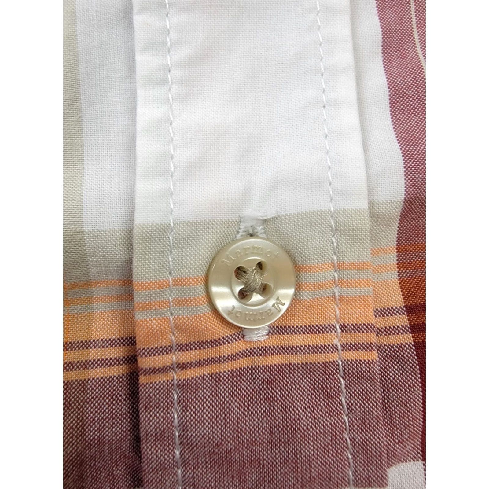 Marmot Marmot Shirt Mens XL Orange Red White Plaid Short Sleeve Button Up Size US XL / EU 56 / 4 - 4 Thumbnail