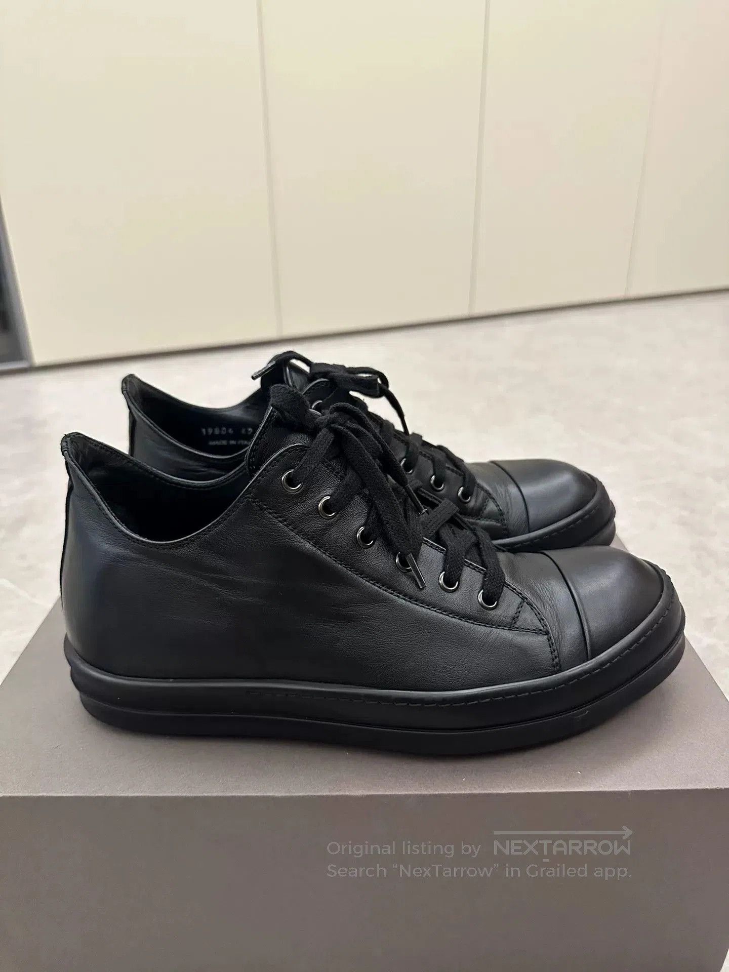 Rick Owens Rick Owens x Converse Black Leather Sneakers. Size US 9 / EU 42 - 1 Thumbnail