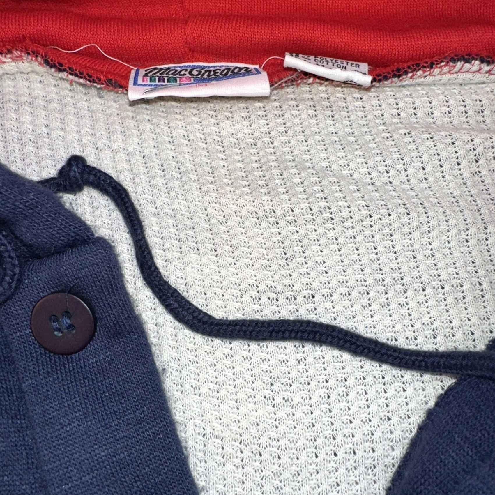 McGregor VINTAGE MacGregor Pullover Hoodie Blue Red Lined 80s Style Size M Mens Size US M / EU 48-50 / 2 - 3 Thumbnail