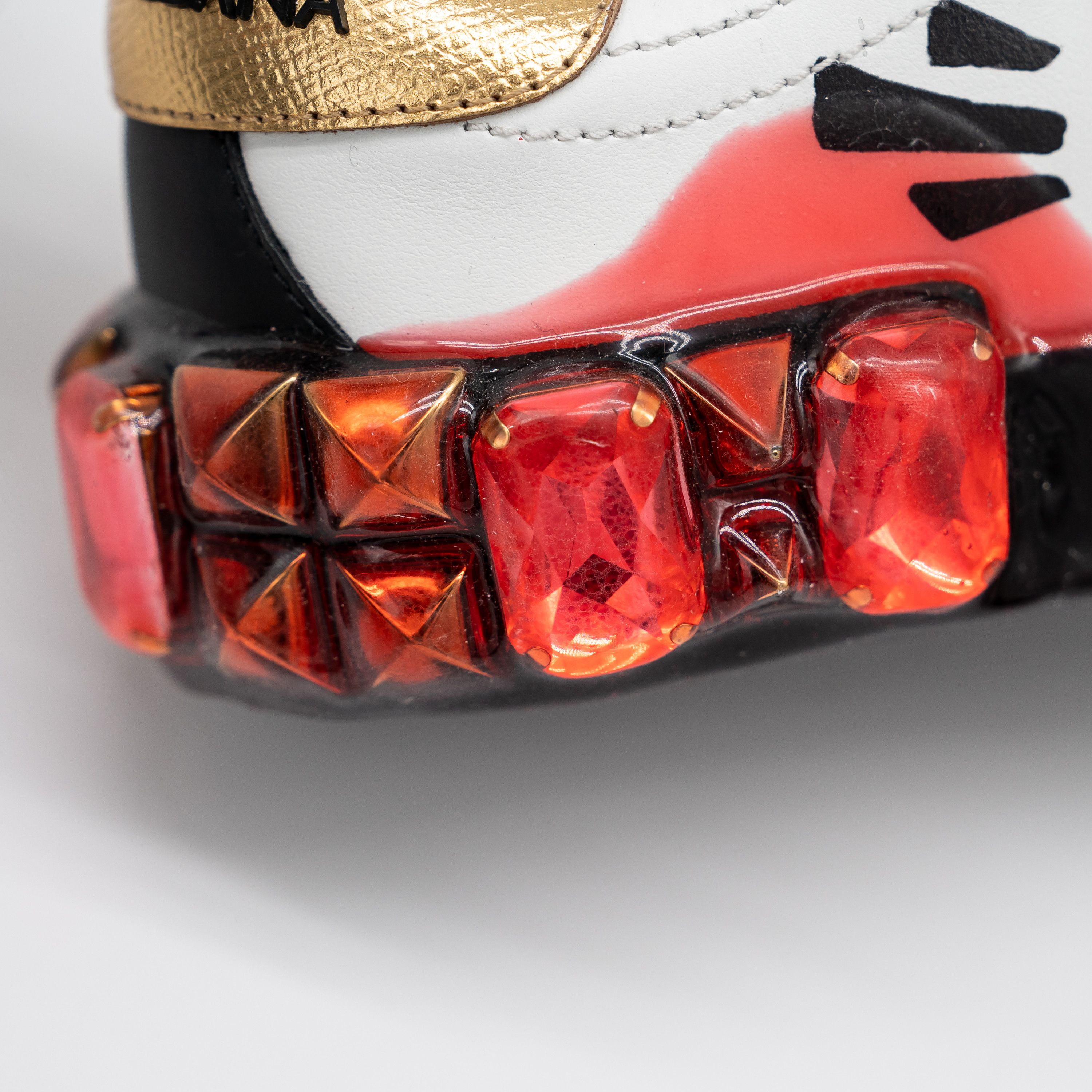 Dolce & Gabbana Dolce & Gabbana Portofino Heart Sneakers Crystals Red Melt Size US 6.5 / IT 36.5 - 11 Thumbnail