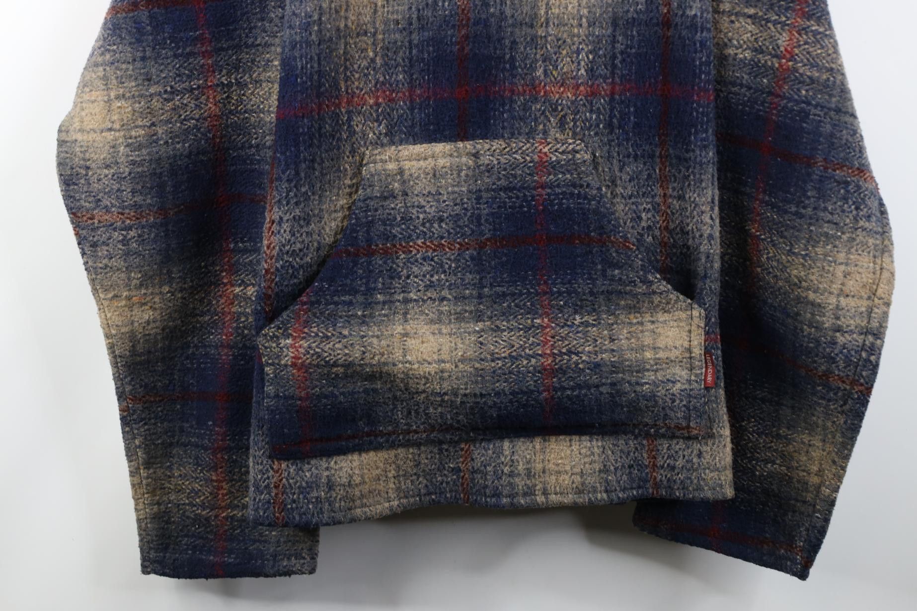 Vintage Vintage 90s Streetwear Drug Rug Knit Hoodie Sweatshirt Plaid Size US XL / EU 56 / 4 - 3 Thumbnail