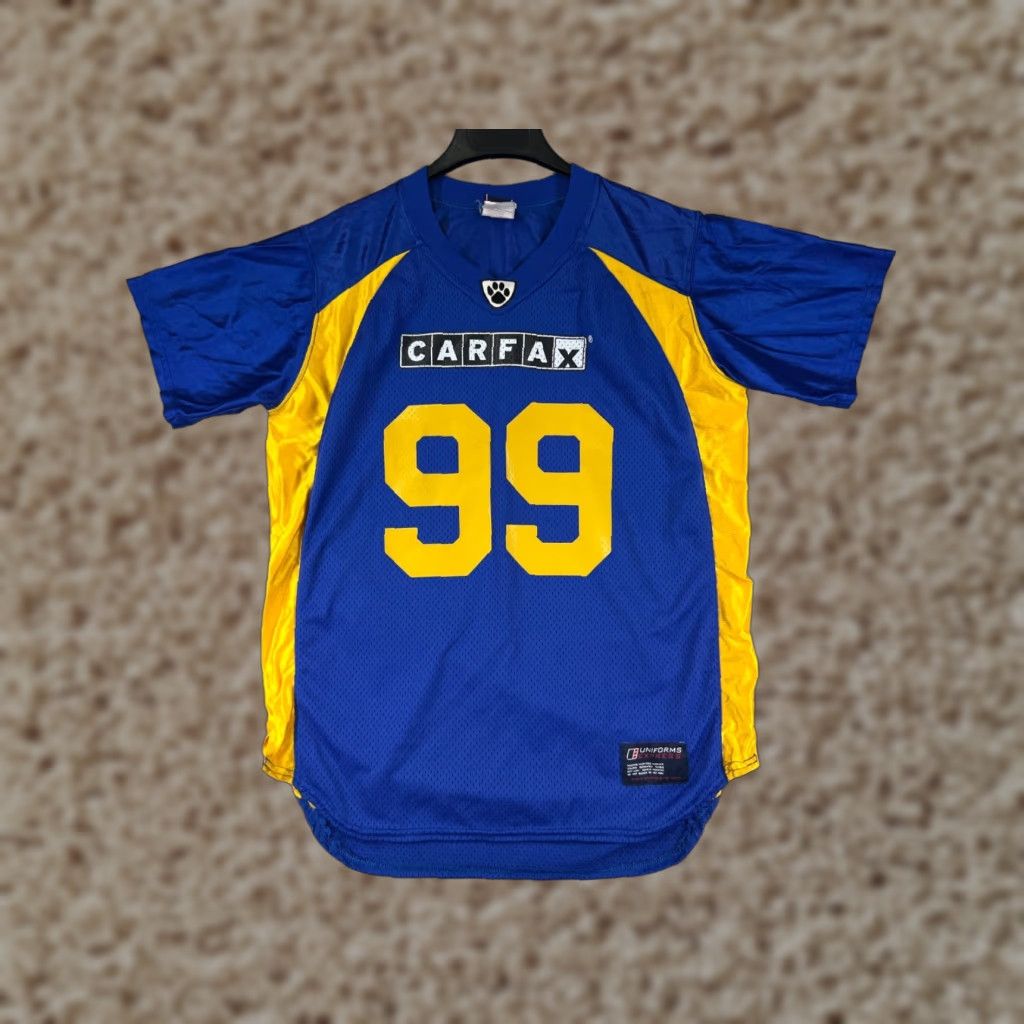 Vintage VINTAGE Carfax Jersey Shirt Adult Large Blue Yellow #99 Short Sleeve Nylon Logo Embroidered Mens T-Shirt Car Size US L / EU 52-54 / 3 - 1 Thumbnail