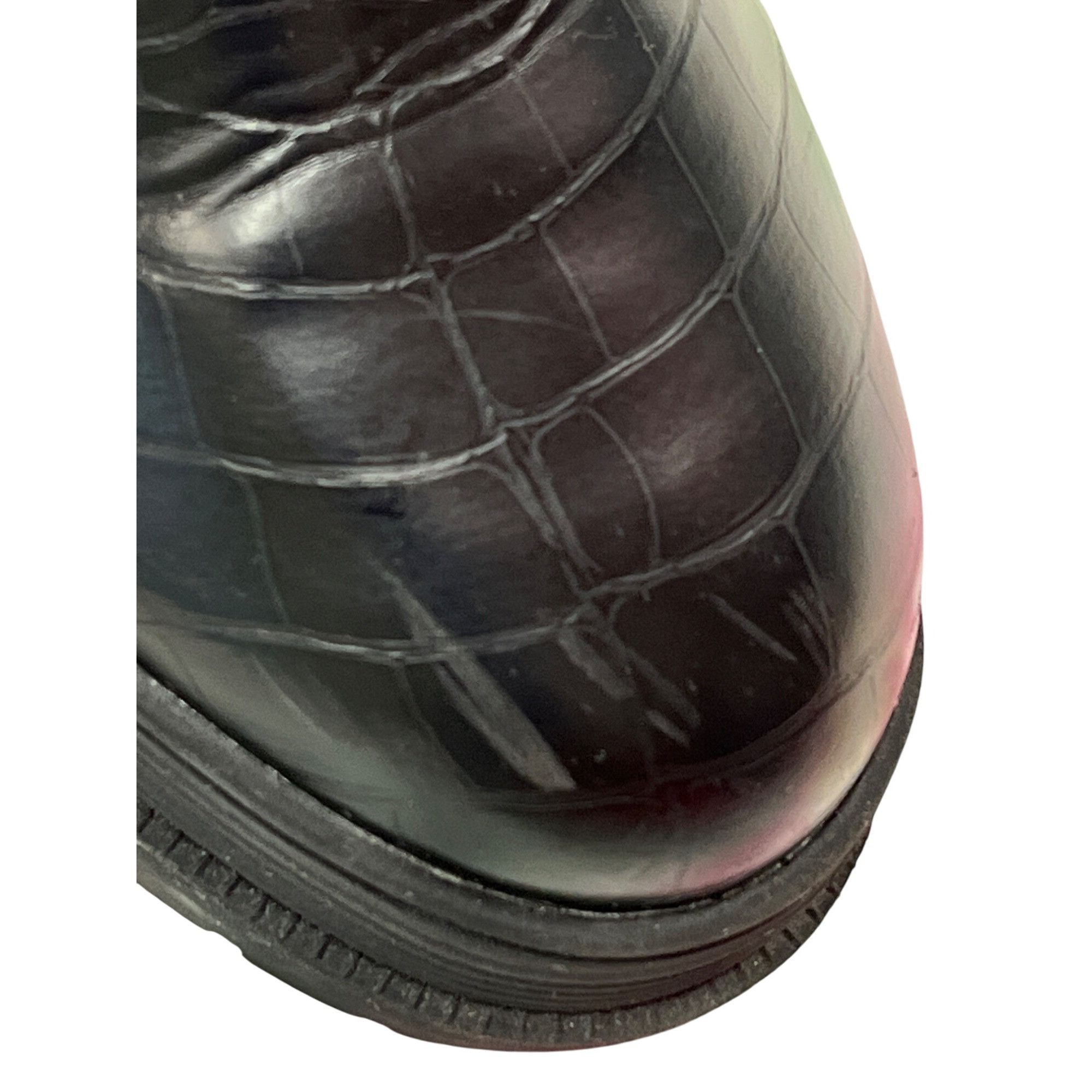 Topshop Topshop Womens Black Croc Embossed Chelsea Boots Sz 7.5 SKU Size US 7.5 / IT 37.5 - 11 Thumbnail