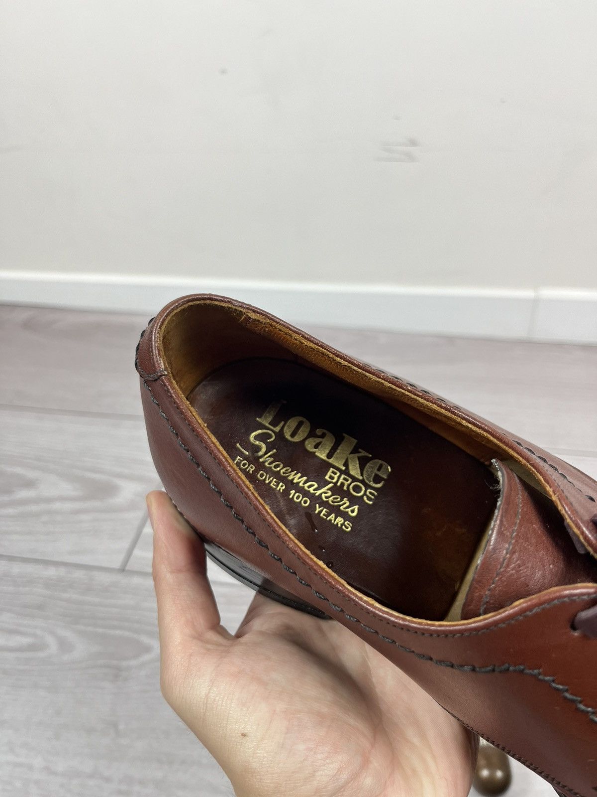 Loake Loake England Vintage Brown Leather Derby Shoes Boots Size US 12 / EU 45 - 13 Thumbnail