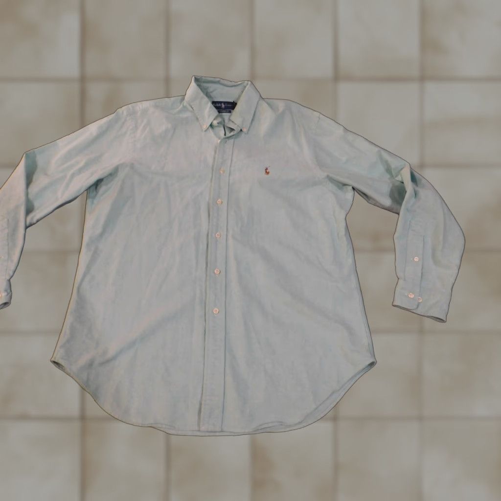 Ralph Lauren Ralph Lauren Shirt Mens Dress Shirt Button-Down 16.5 Green Cotton Knit Regular Barrel Cuff Size US XL / EU 56 / 4 - 1 Thumbnail