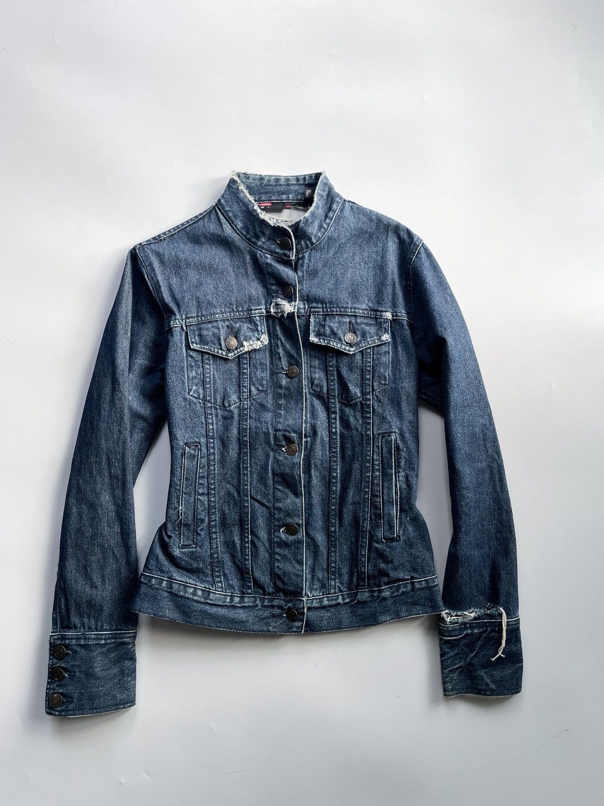 Diesel 2000s Diesel Distressed Biker Denim Jacket Size L / US 10 / IT 46 - 5 Thumbnail