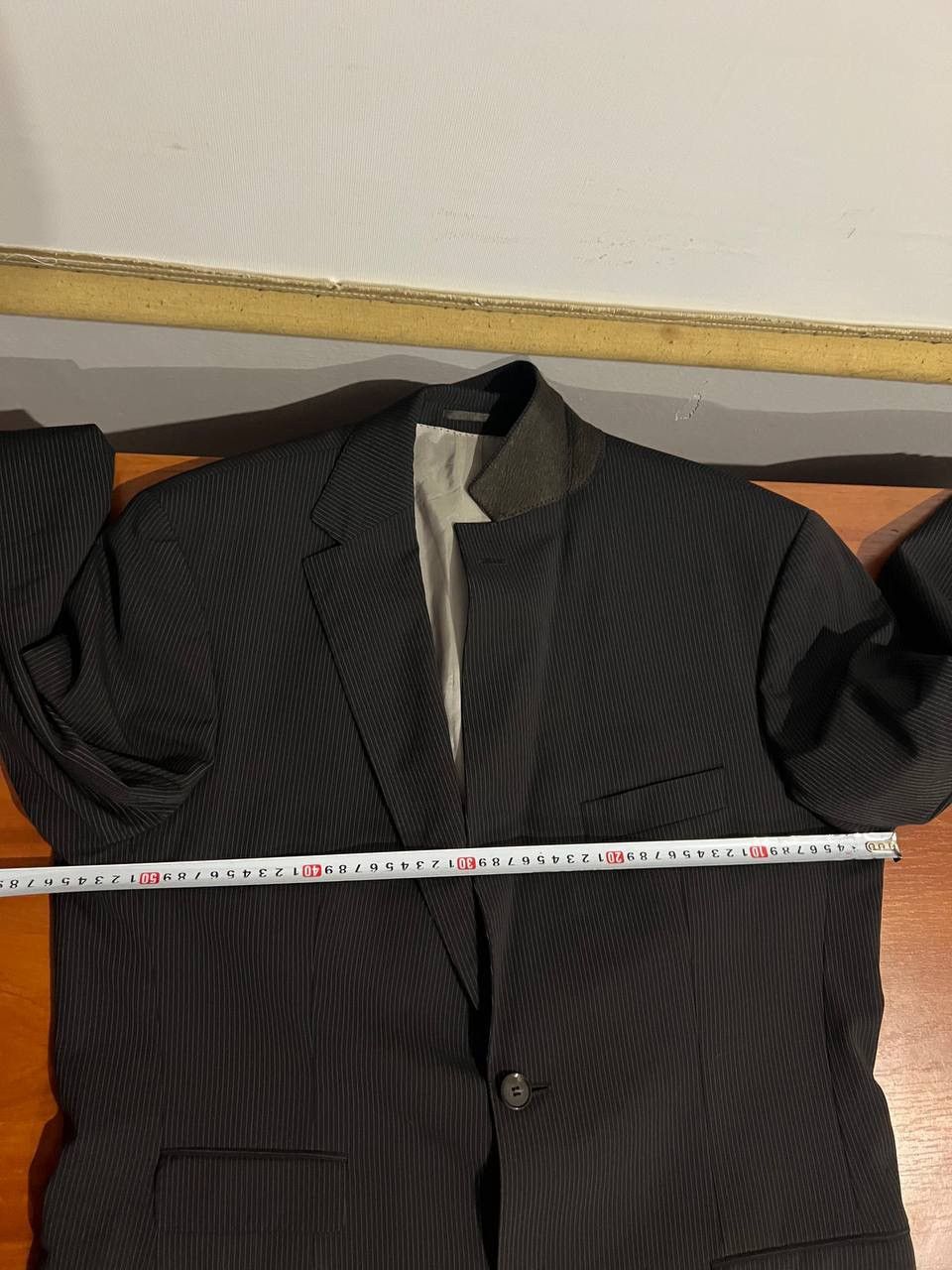 Hugo Boss VINTAGE HUGO BOSS STRIPED BLACK SOLID BRUTAL MENS SUIT SZ 52 Size 52R - 14 Thumbnail