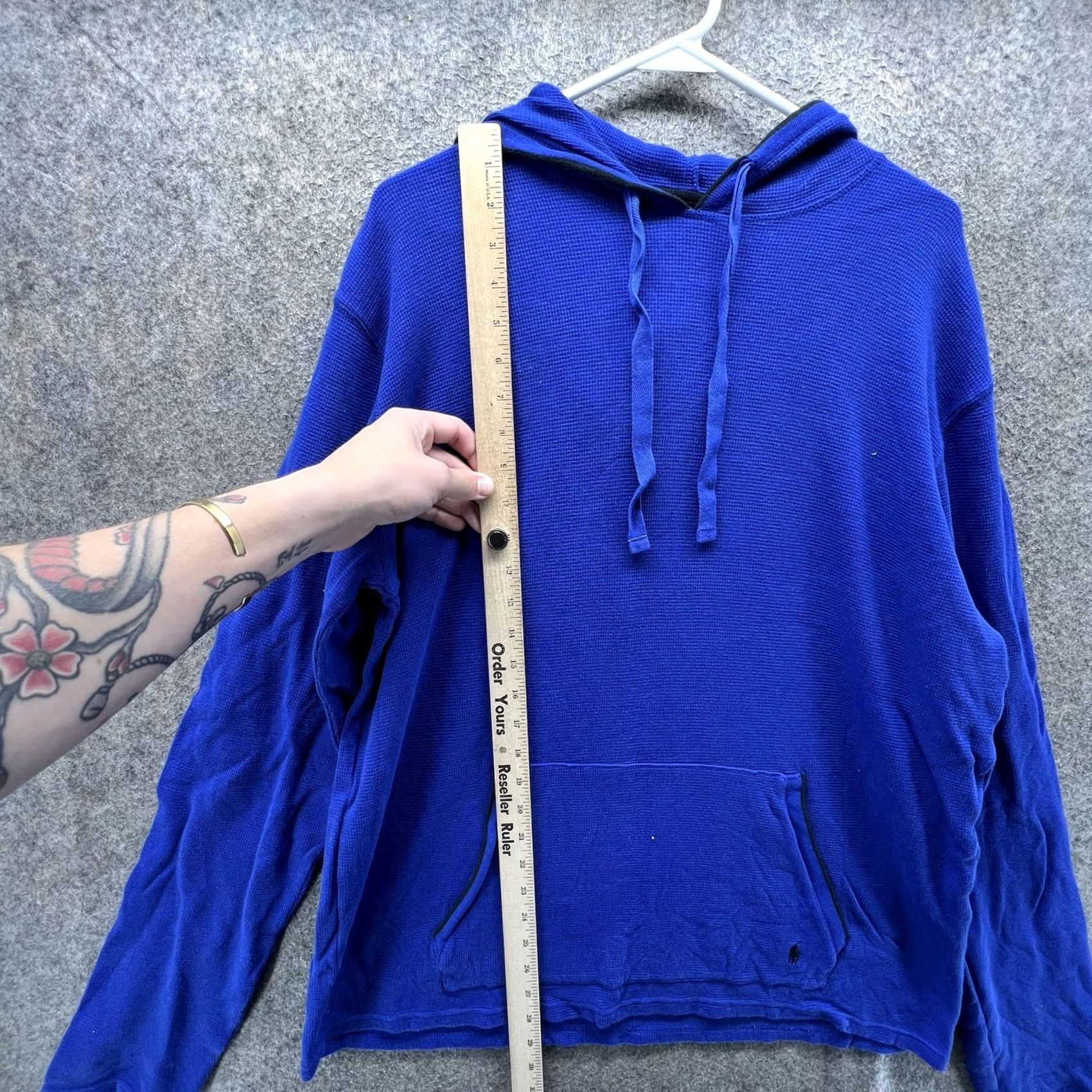 Polo Ralph Lauren Polo Ralph Lauren Pajama Top Mens L Blue Hooded Waffle Knit Sleepwear Lounge Shirt Size US L / EU 52-54 / 3 - 7 Thumbnail