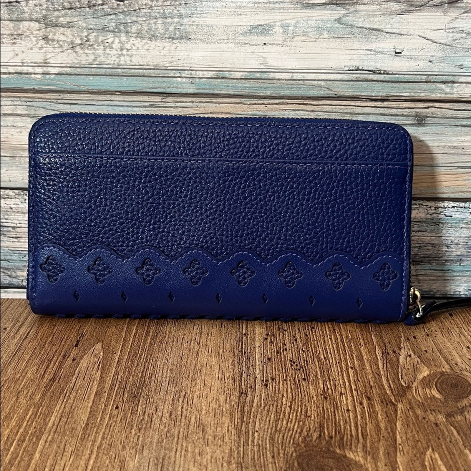 Kate Spade Kate Spade Neda Market Street Accordion Wallet Blue Leather Size ONE SIZE - 12 Thumbnail