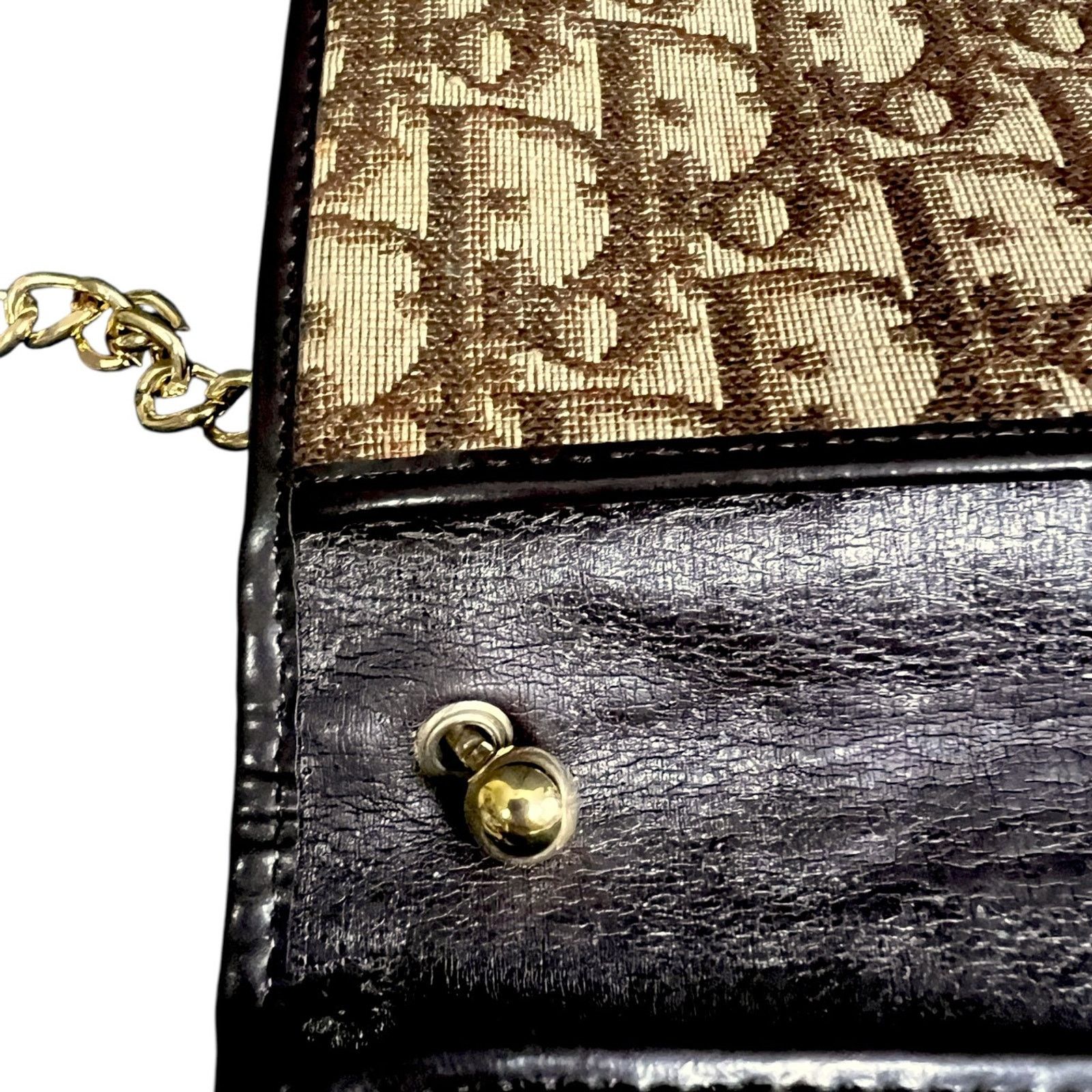 Christian Dior Monsieur Vintage Christian Dior Trotter Canvas Logo Gold Chain Purse Size ONE SIZE - 2 Thumbnail