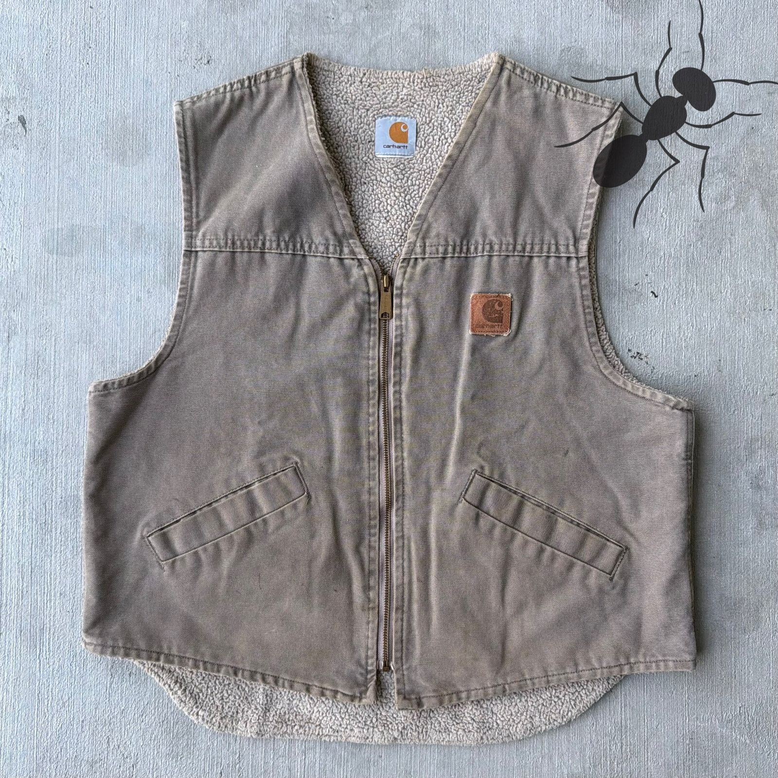 Carhartt × Vintage Vintage Y2K Carhartt brown Sherpa work wear vest Size US M / EU 48-50 / 2 - 1 Thumbnail