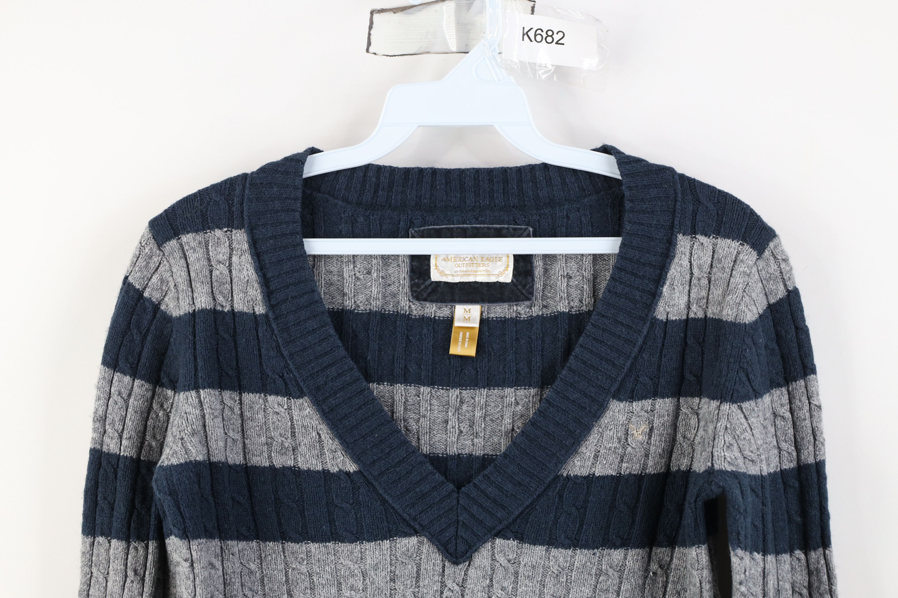 American Eagle Outfitters Vintage 90s Y2K American Eagle Wool Cable Knit Sweater Size M / US 6-8 / IT 42-44 - 2 Thumbnail