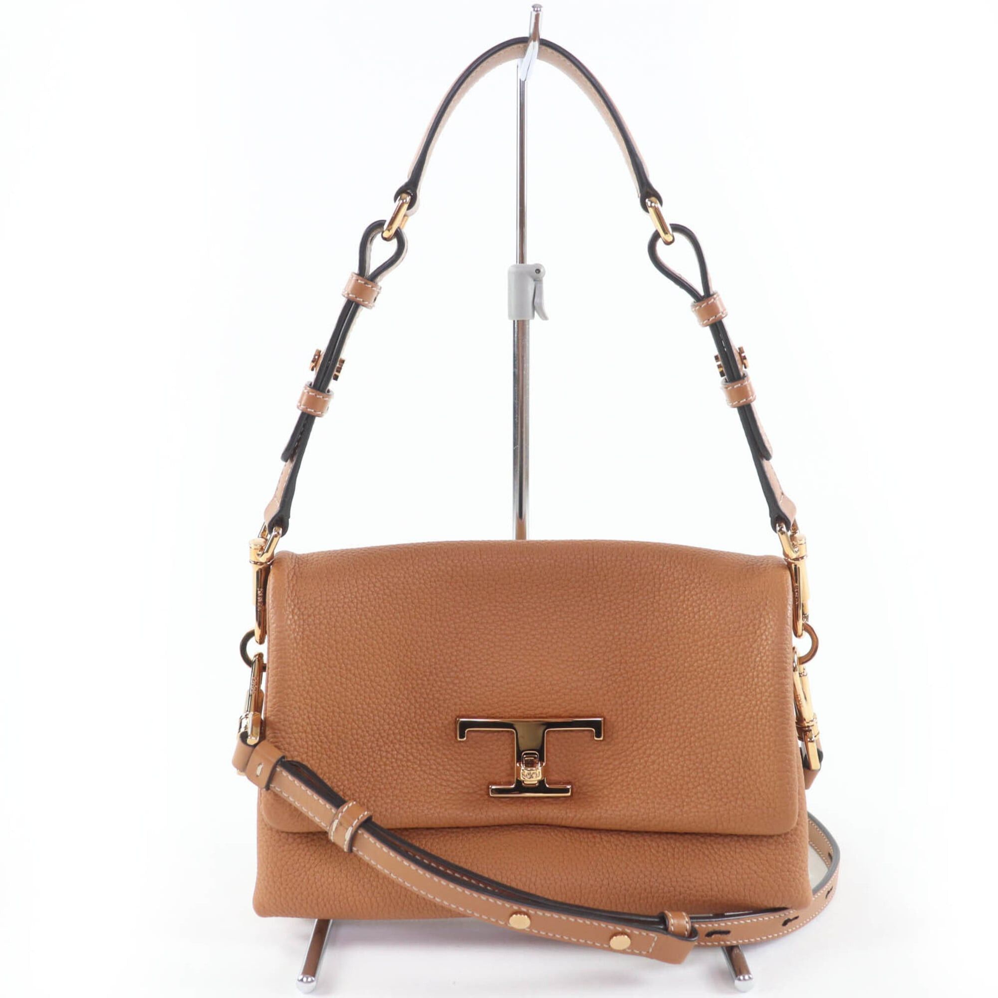 Tod's Tod's TOD’S XBWTSQC0100T5ZS410 T-Timeless Flap Bag Mini Leather Shoulder Brown with Dust Made in Italy Women's Size ONE SIZE - 1 Thumbnail
