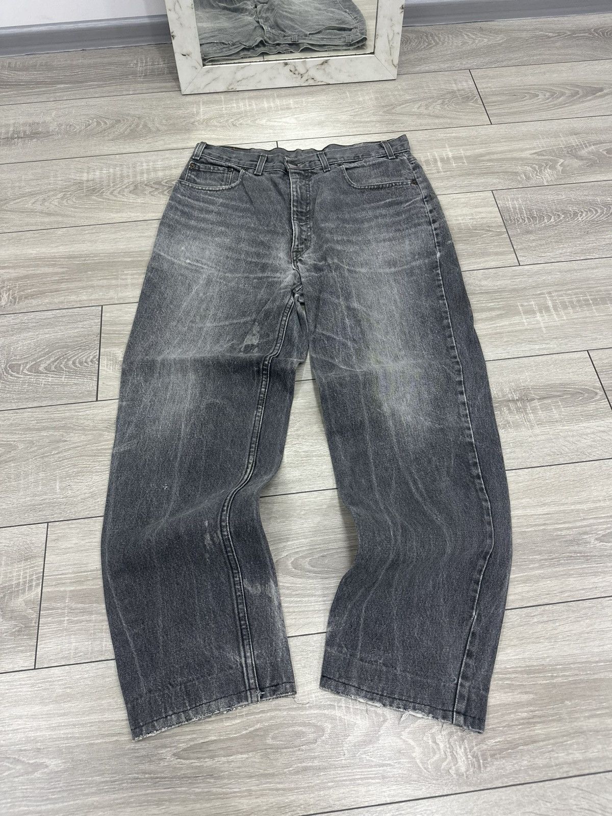 Levi's Levis 80s Orange Tab Made in Belgium Jeans Gray Washed Size US 36 / EU 52 - 3 Thumbnail