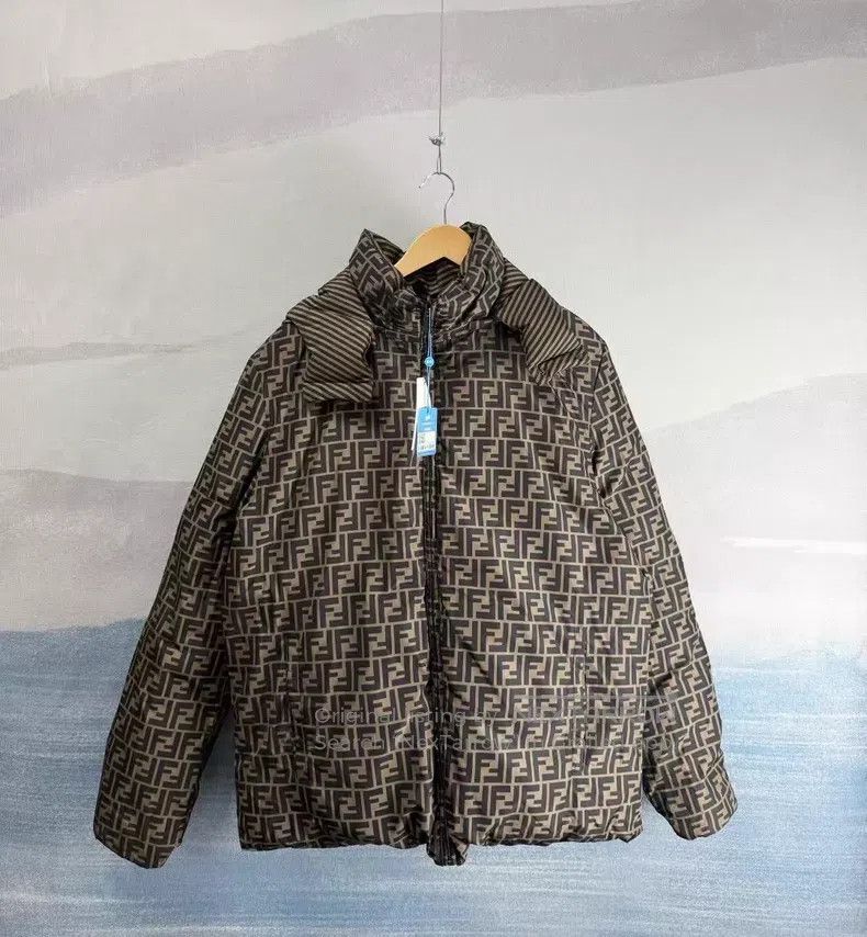 Fendi Fendi Brown All-over Printed Double-sided Hooded Down Jack Size US L / EU 52-54 / 3 - 1 Thumbnail