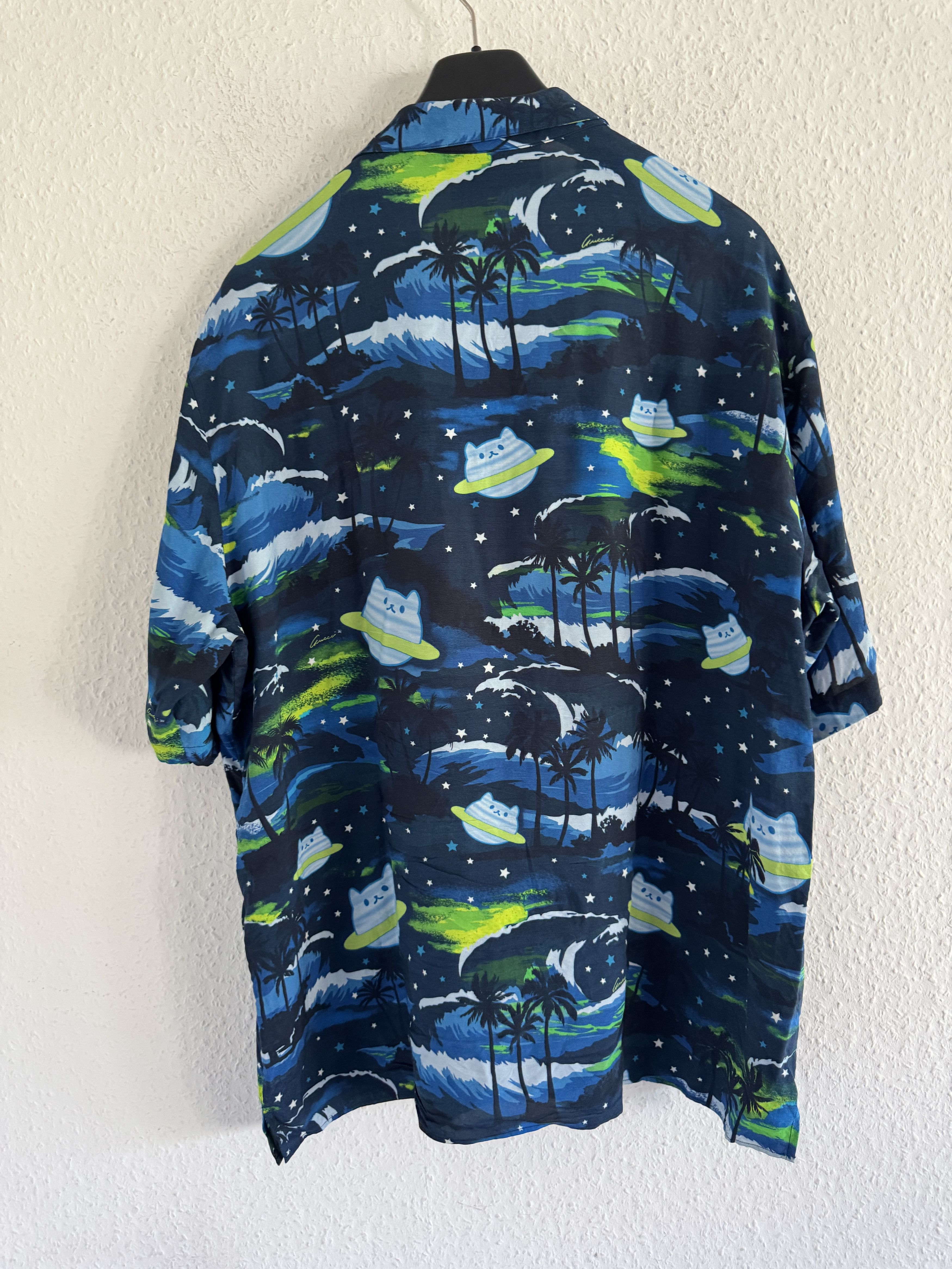 Gucci UFO Cat Print Bowling Shirt Size US L / EU 52-54 / 3 - 10 Thumbnail