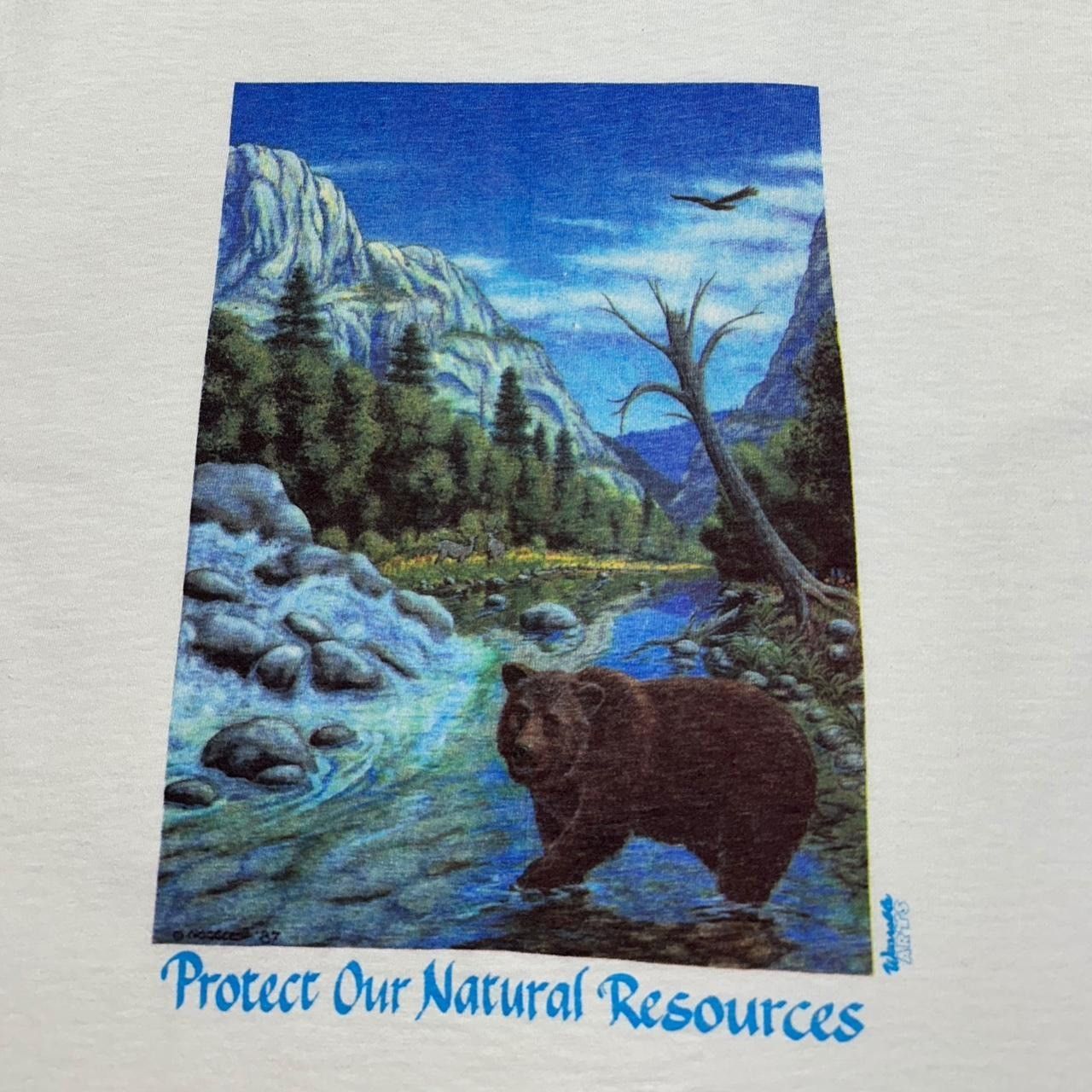 Hanes × Vintage Vintage Protect Our Natural Resources Bear Animal Nature T-S Size US L / EU 52-54 / 3 - 3 Thumbnail