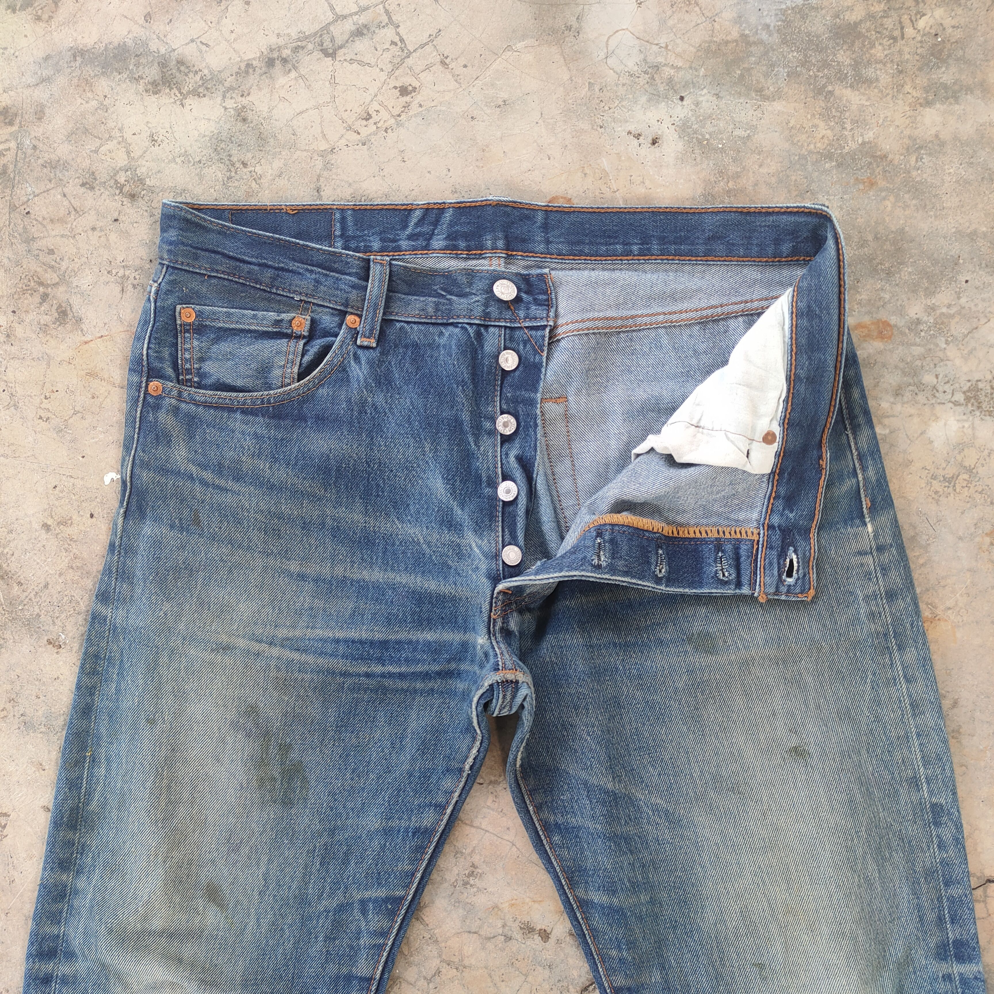Levi's W37 LEVI'S 501 DISTRESSED FADED JEANS PANTS Size US 37 - 4 Thumbnail