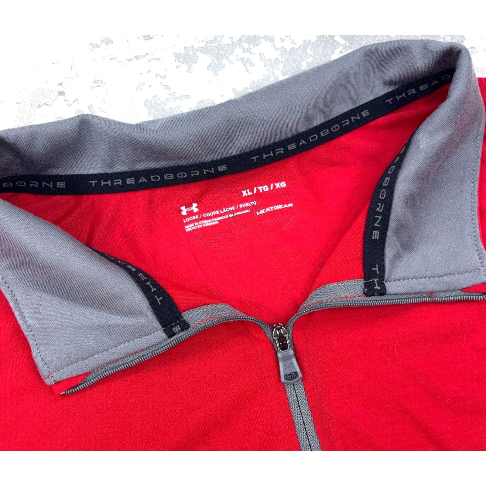 Under Armour Under Armour Shirt Men XL Red Gray Pullover 1/4 Zip Performance Threadborne Size US XL / EU 56 / 4 - 3 Thumbnail